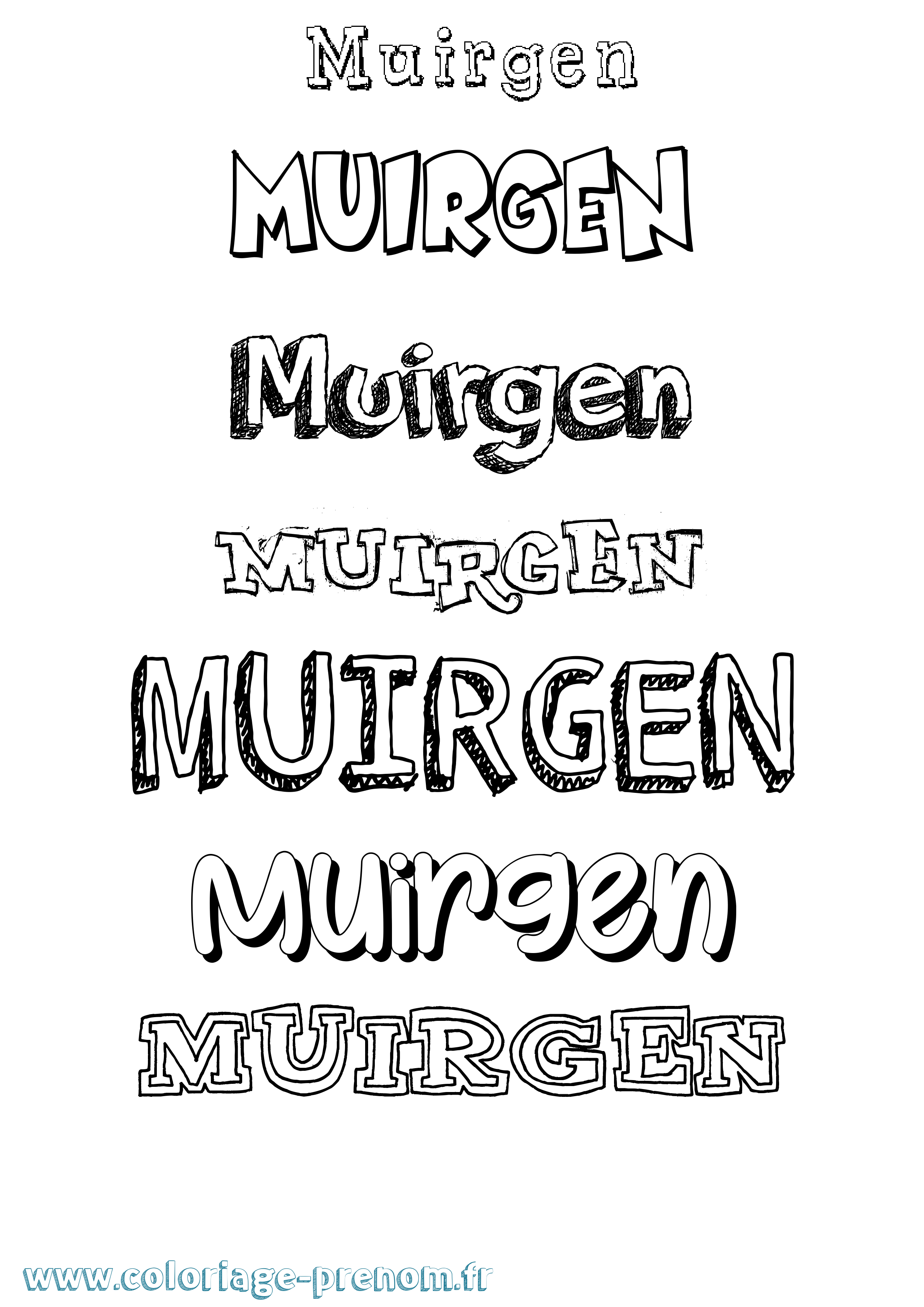 Coloriage prénom Muirgen Dessiné