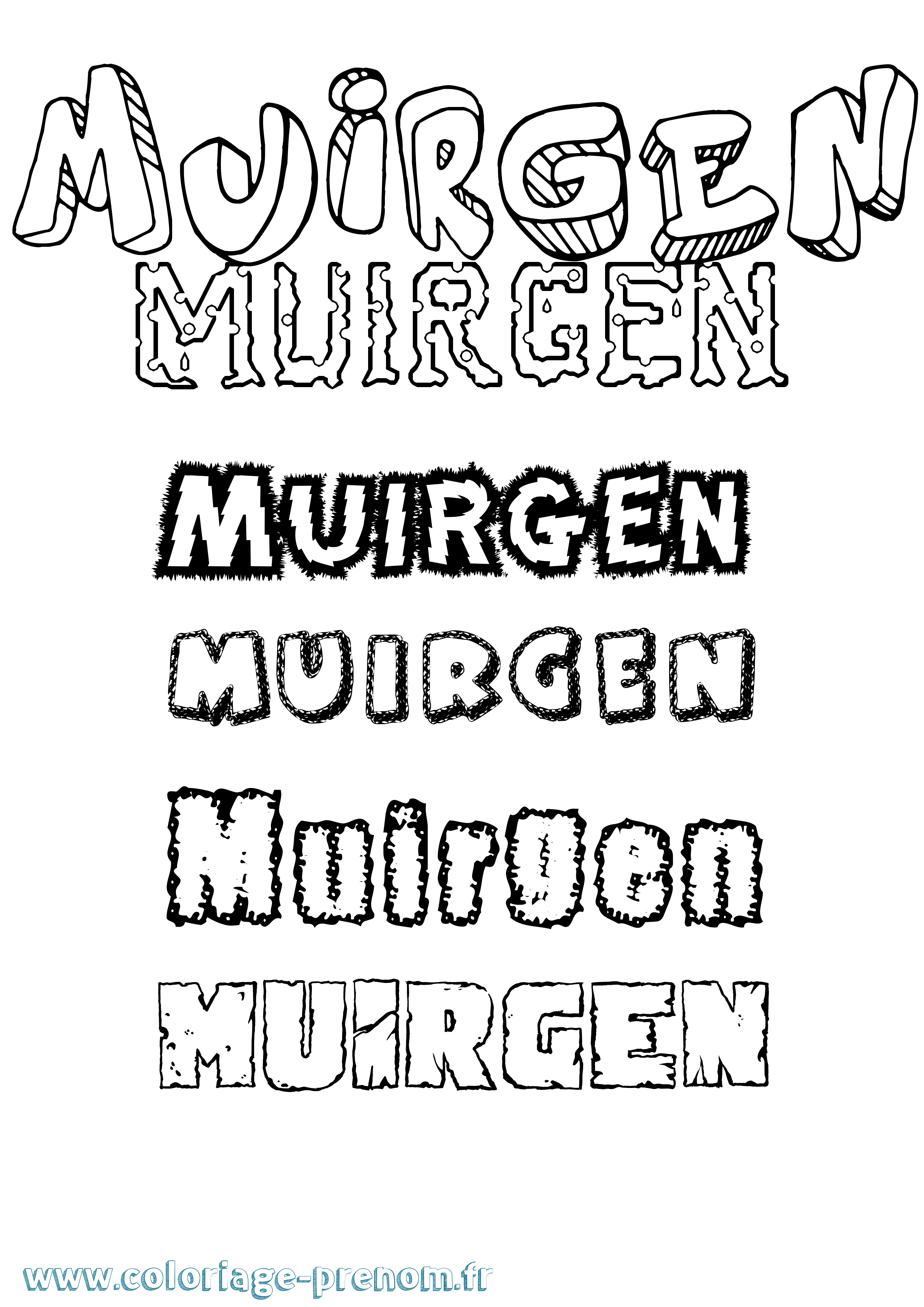 Coloriage prénom Muirgen Destructuré