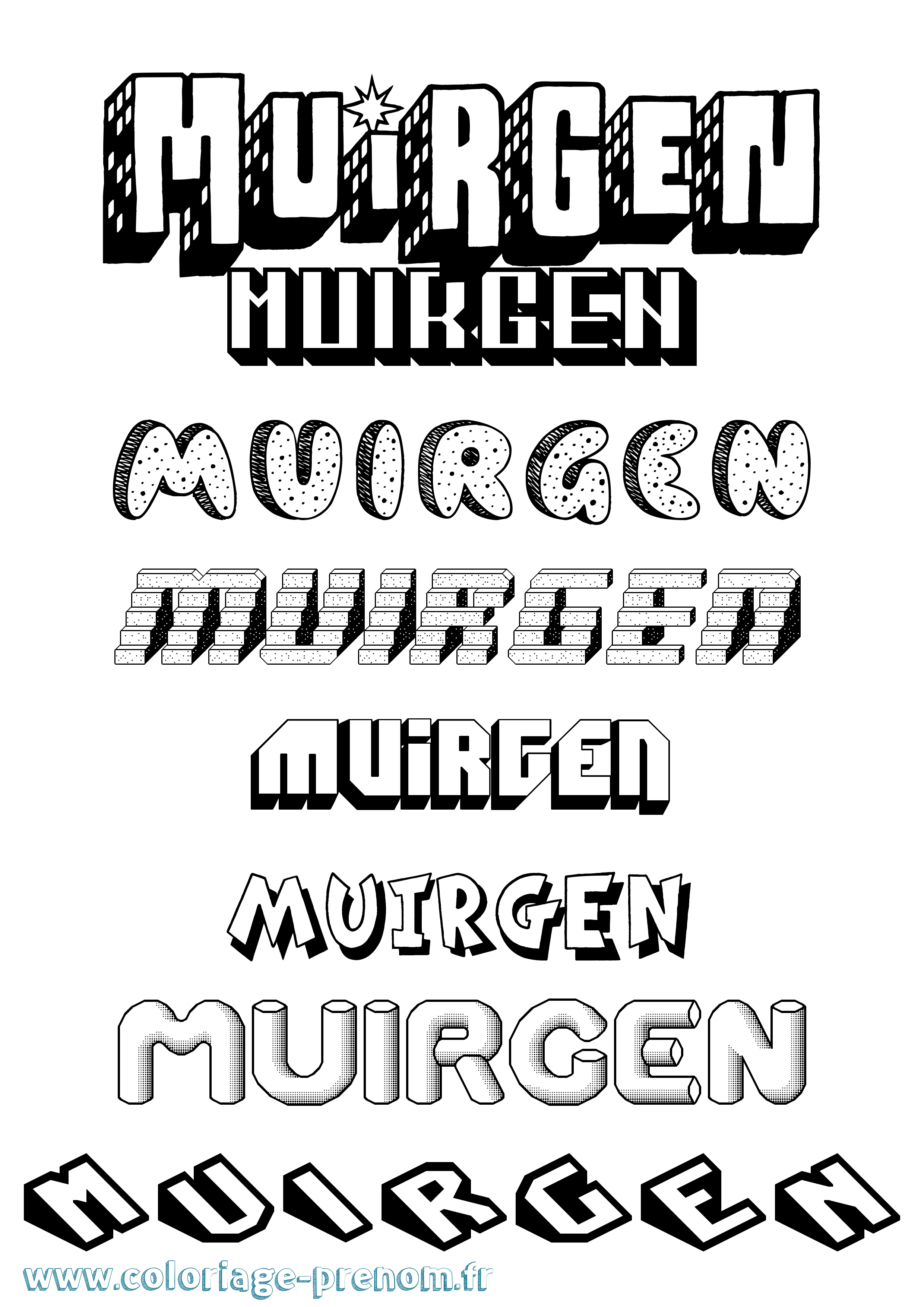Coloriage prénom Muirgen Effet 3D