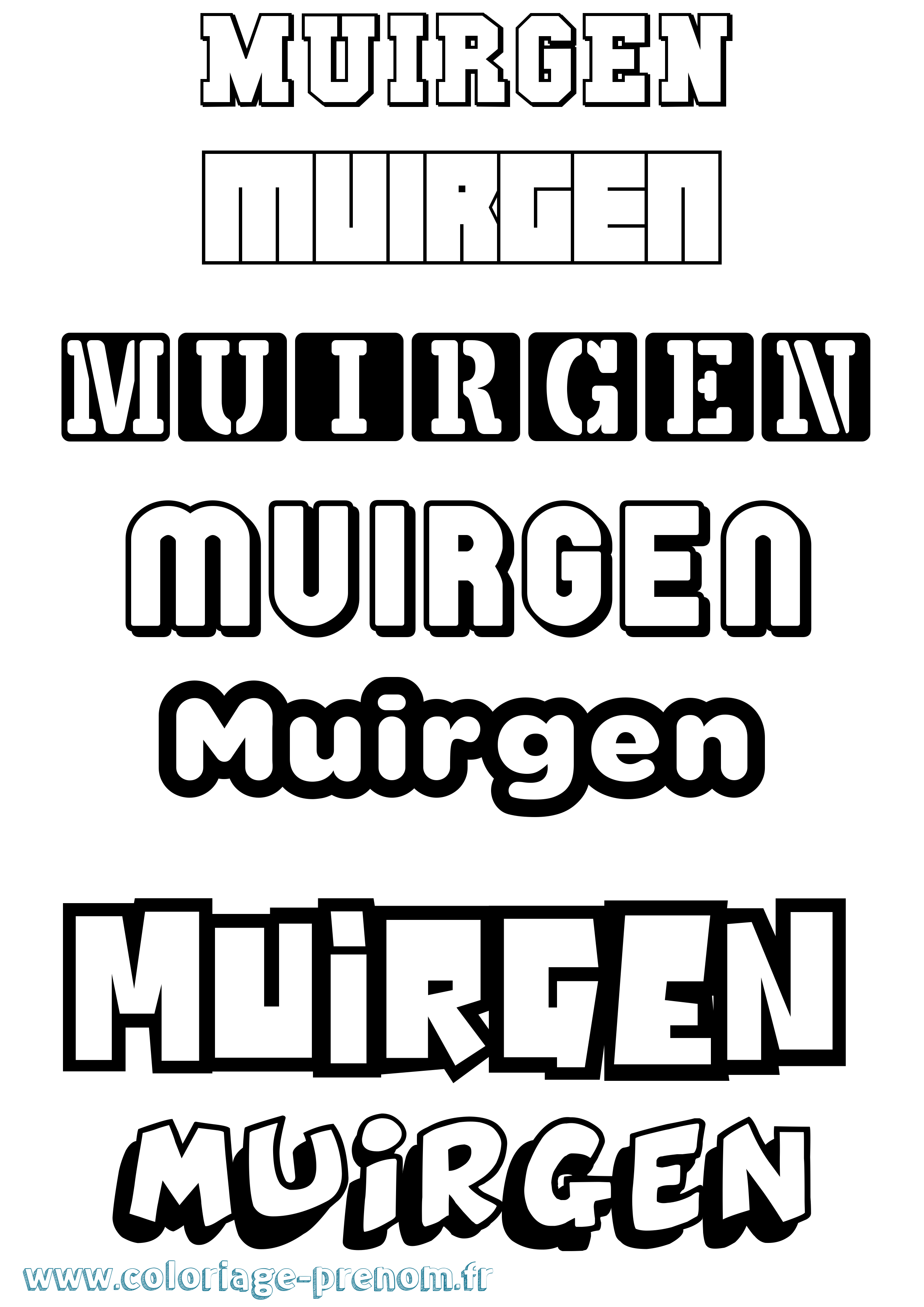Coloriage prénom Muirgen Simple