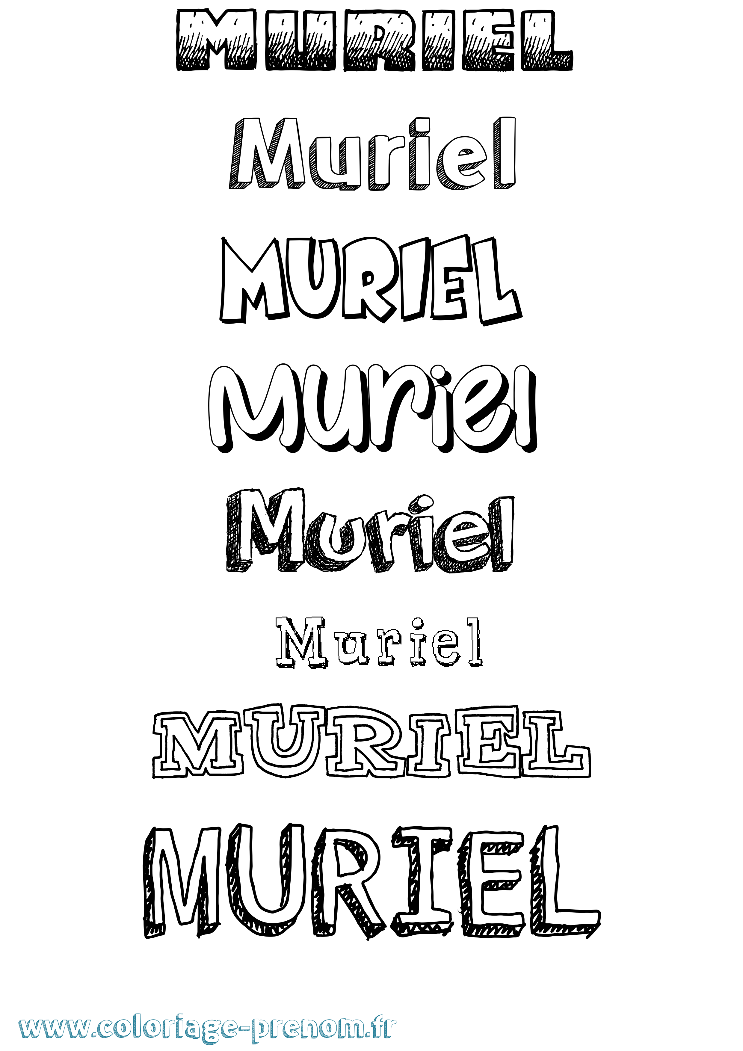 Coloriage prénom Muriel Dessiné