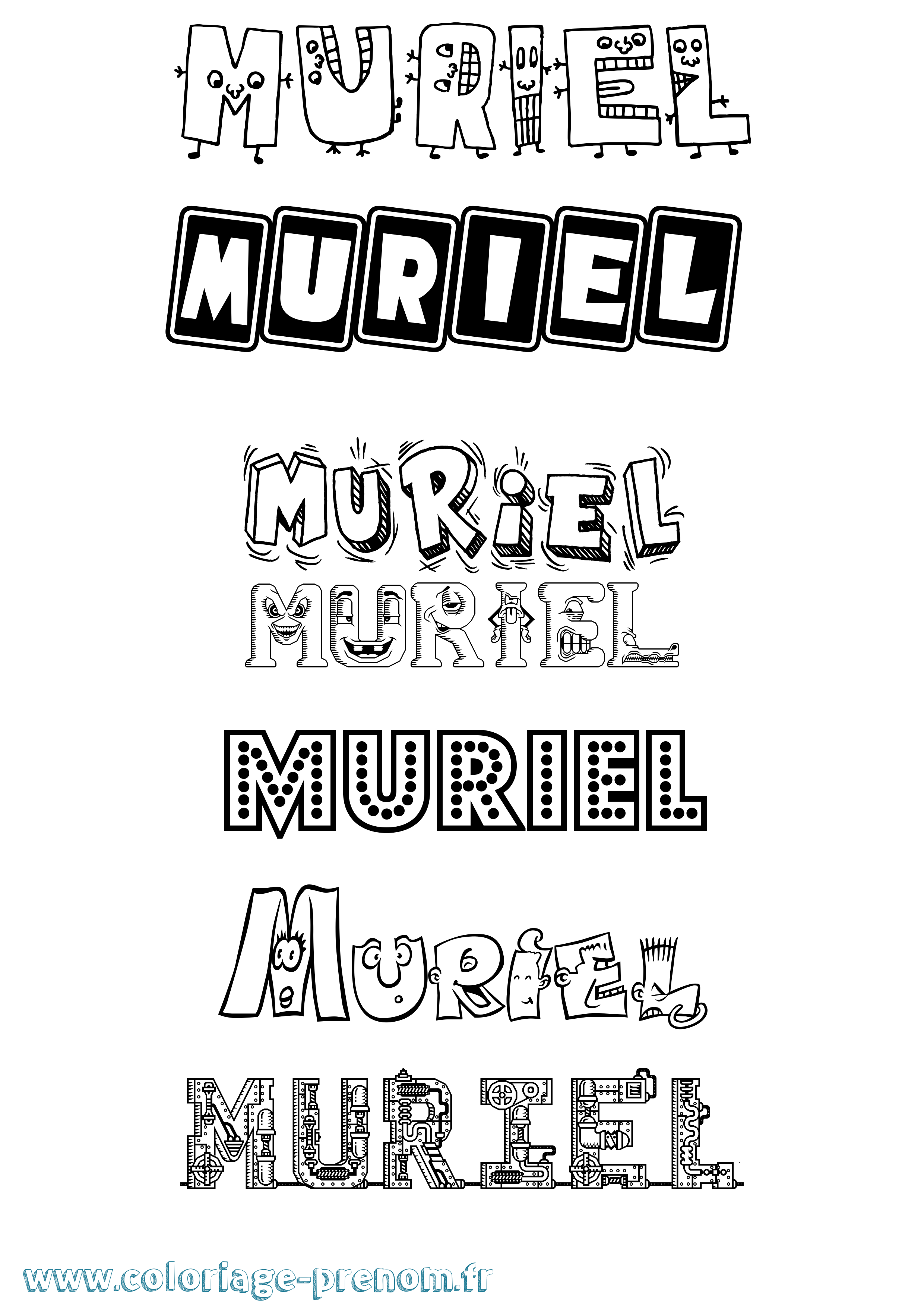 Coloriage prénom Muriel Fun