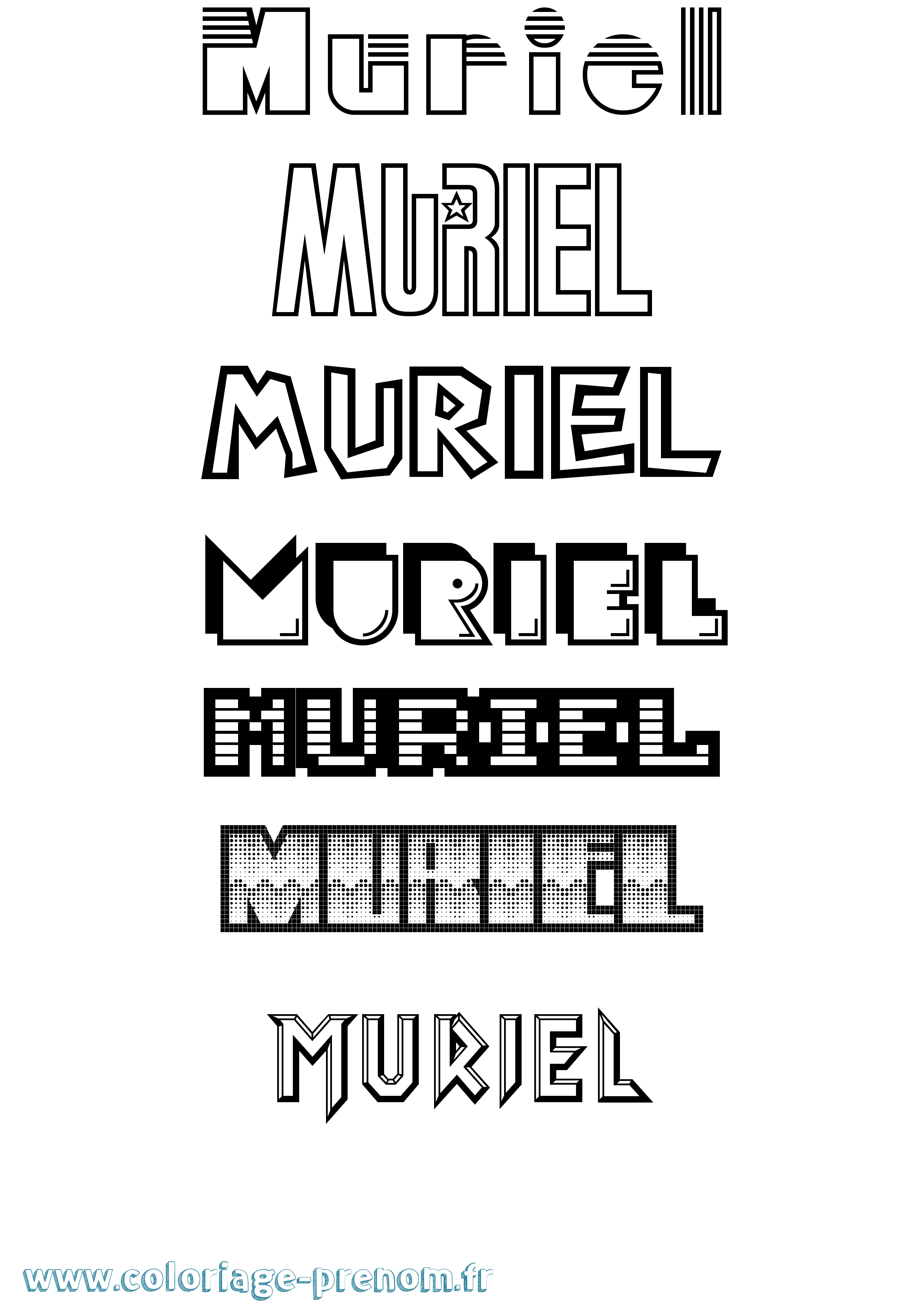 Coloriage prénom Muriel