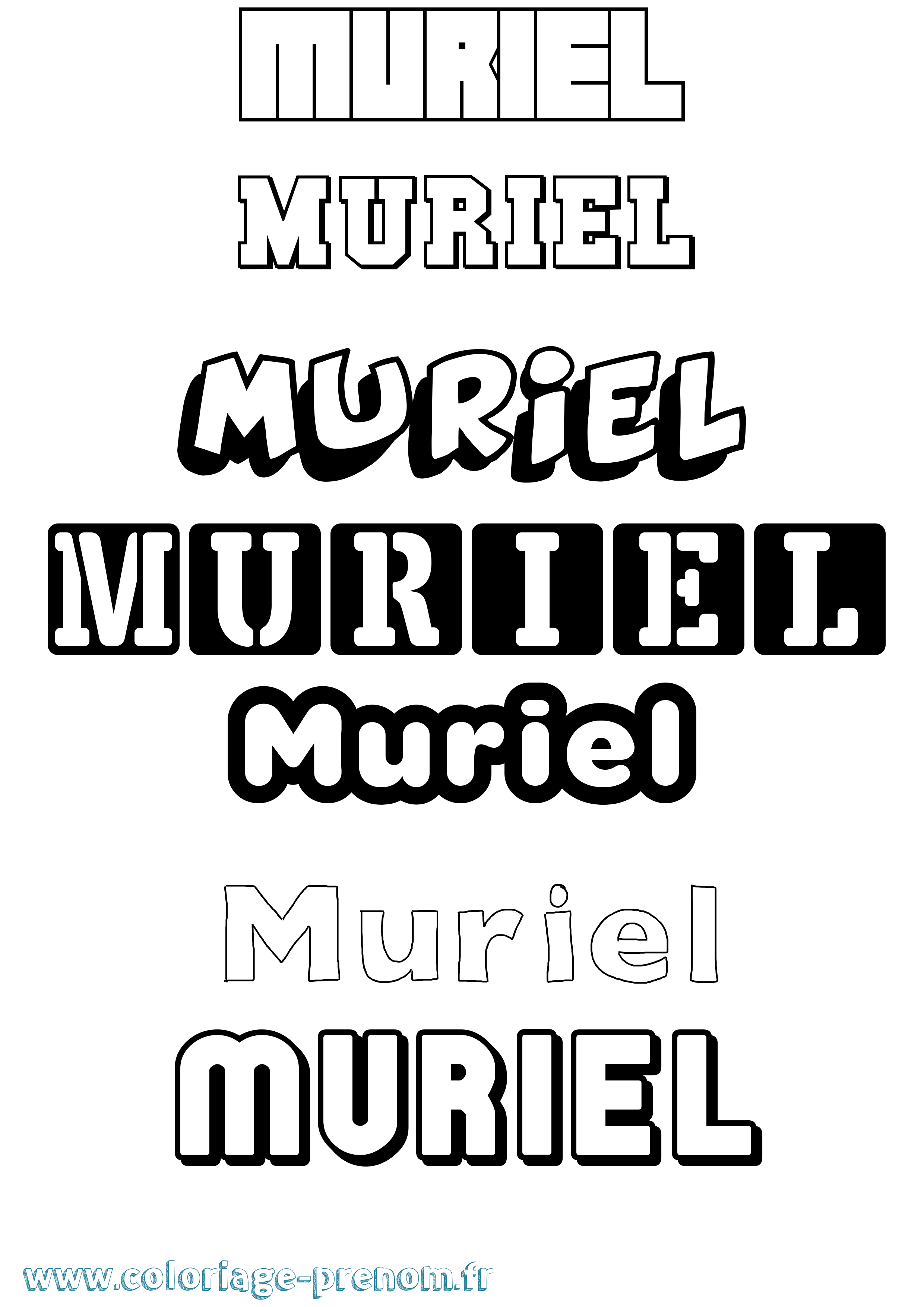 Coloriage prénom Muriel Simple