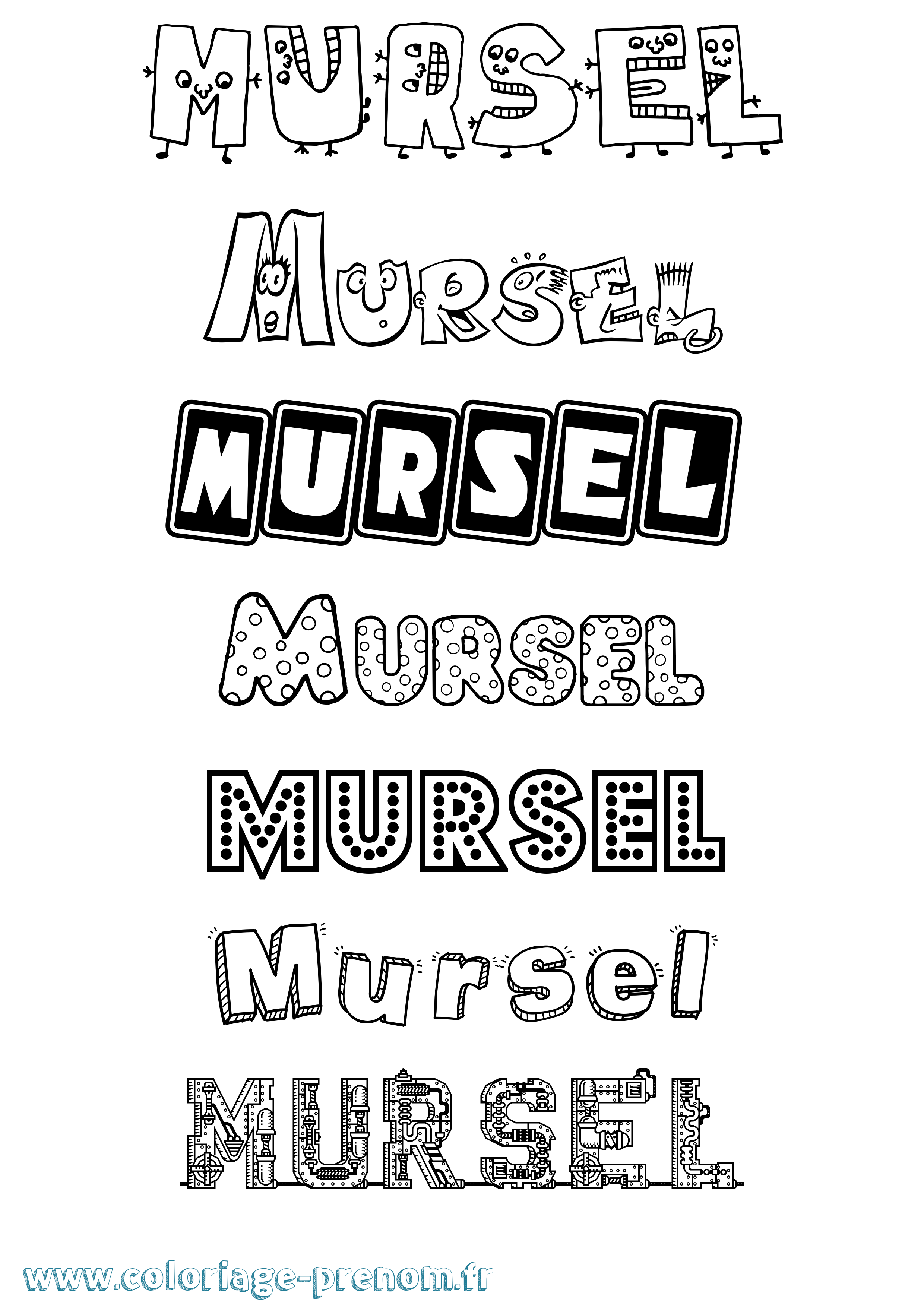 Coloriage prénom Mursel Fun