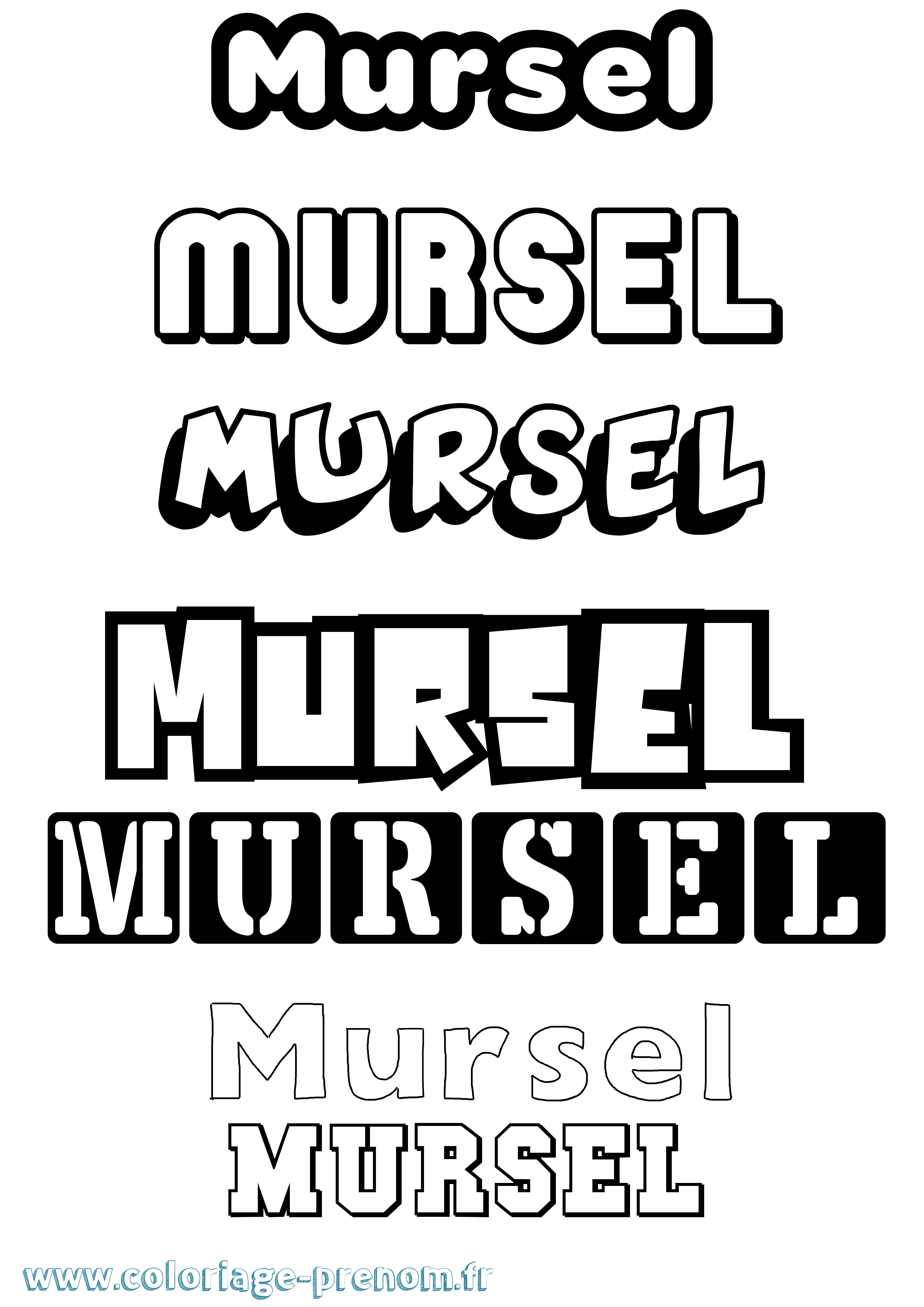 Coloriage prénom Mursel Simple