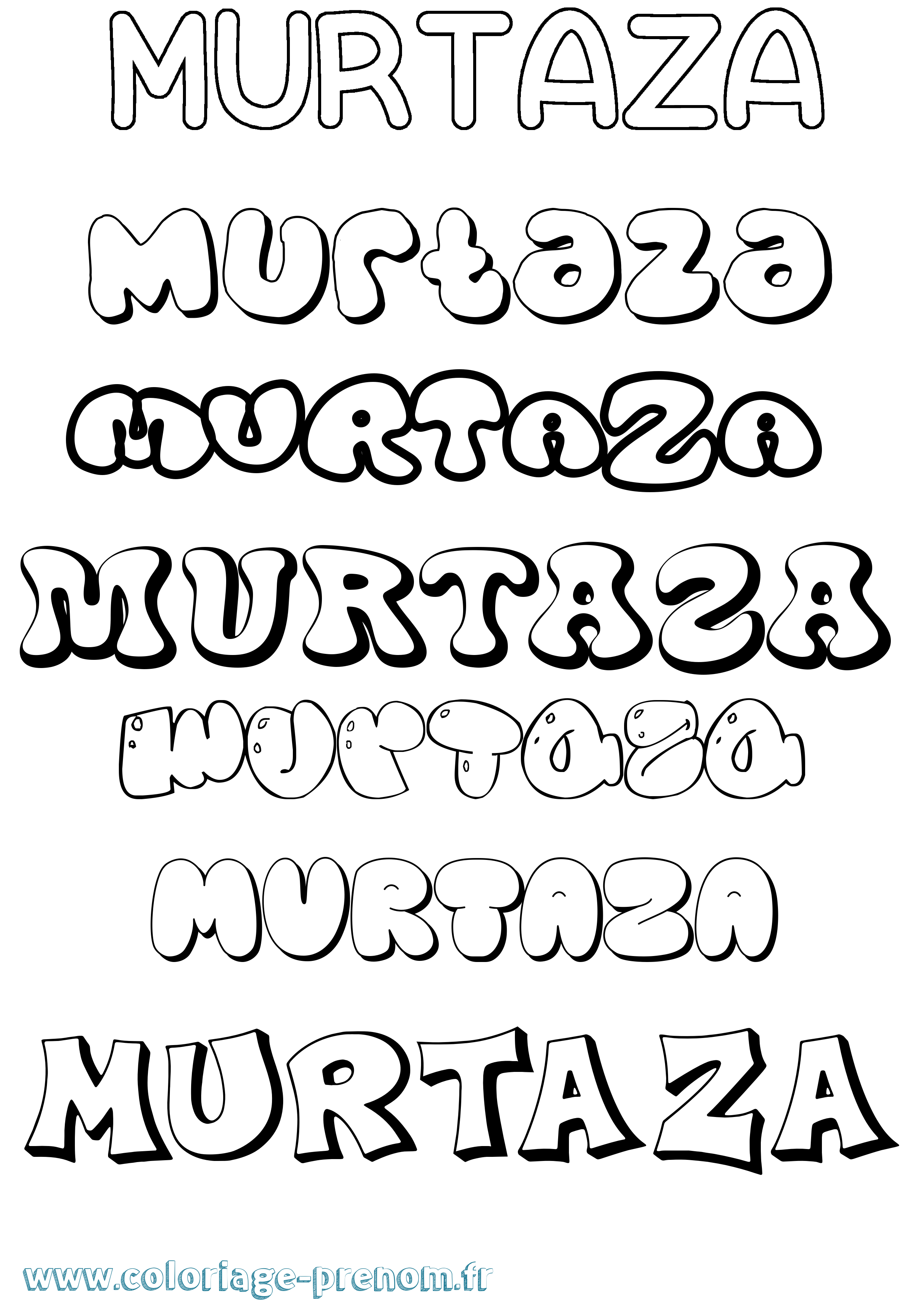 Coloriage prénom Murtaza Bubble