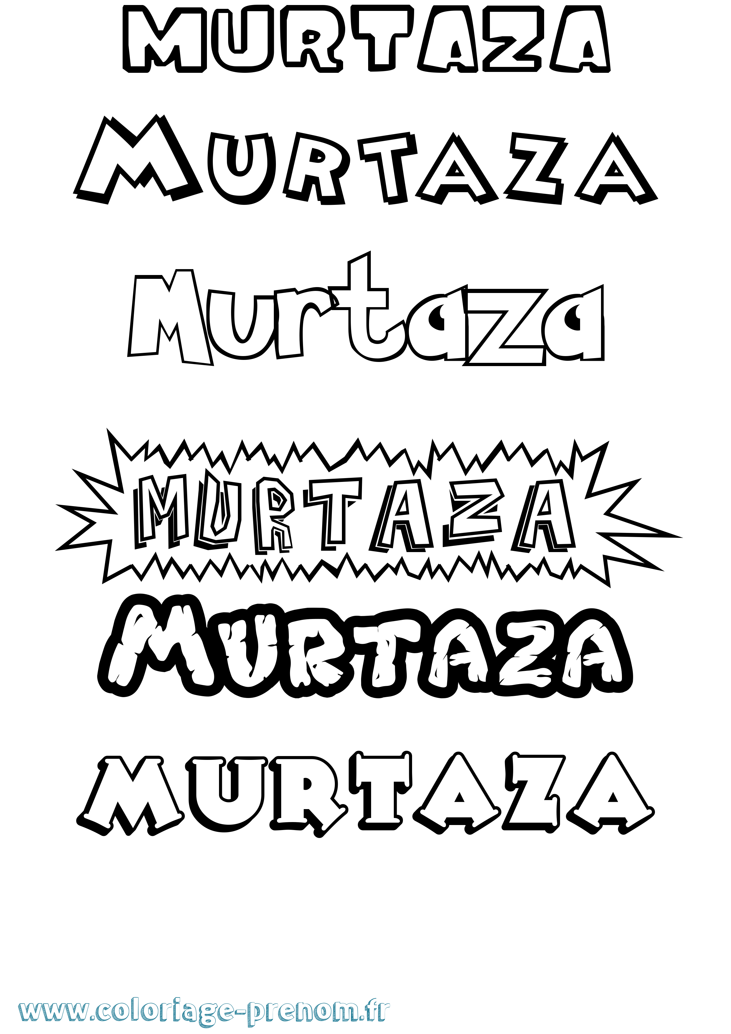 Coloriage Murtaza Dessin Animé Coloriage prénom Murtaza Dessin Animé