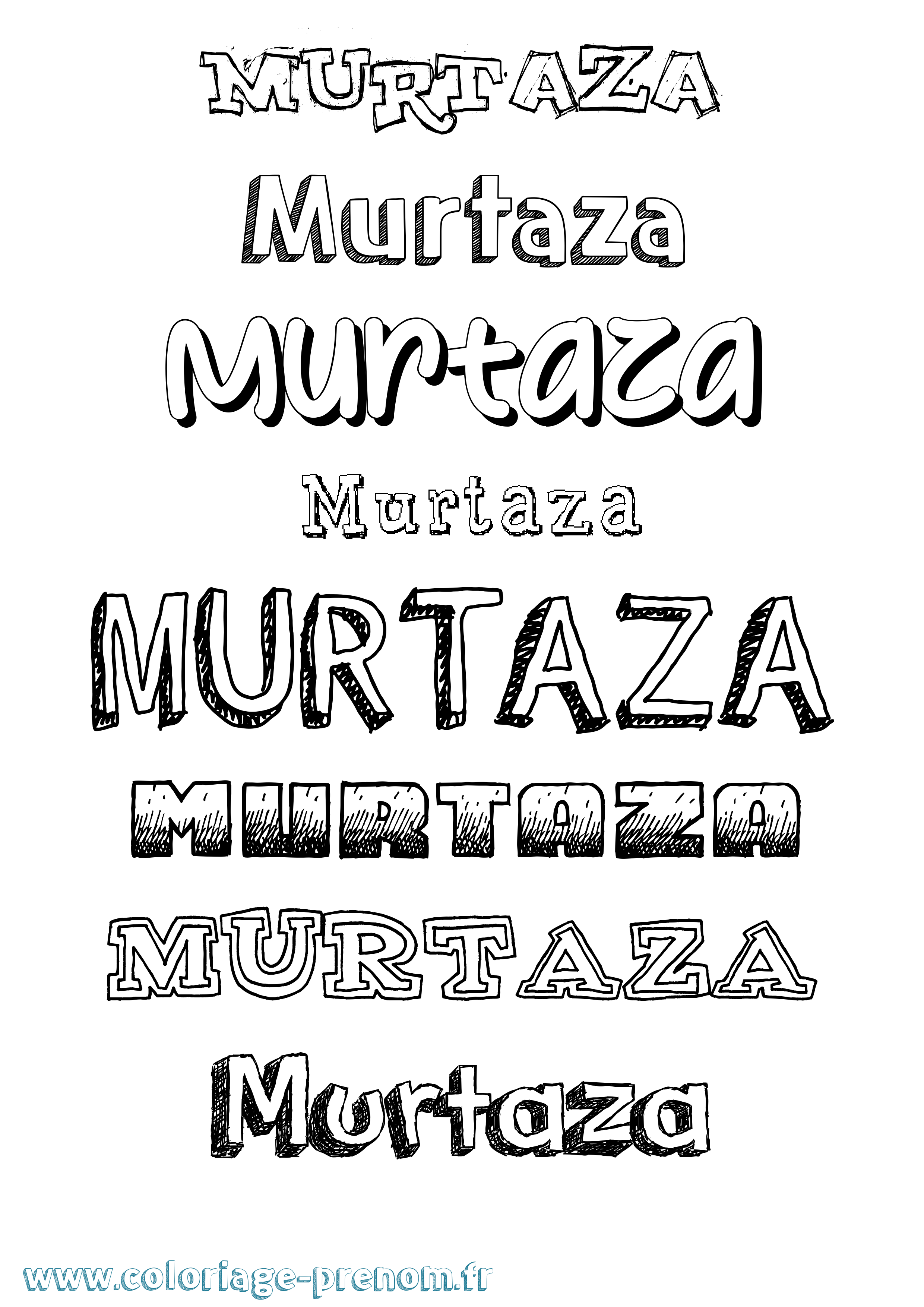 Coloriage prénom Murtaza Dessiné