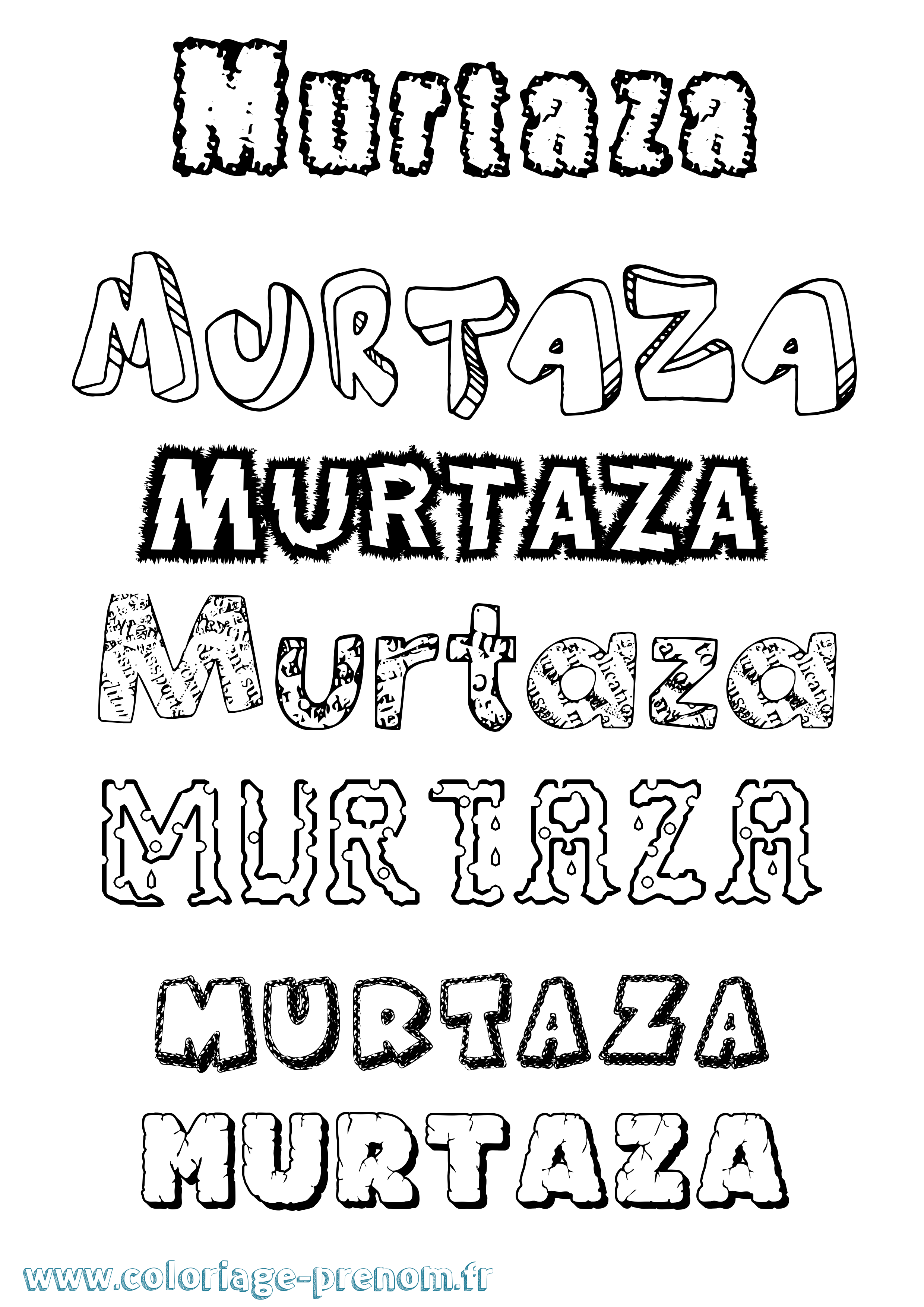 Coloriage prénom Murtaza Destructuré
