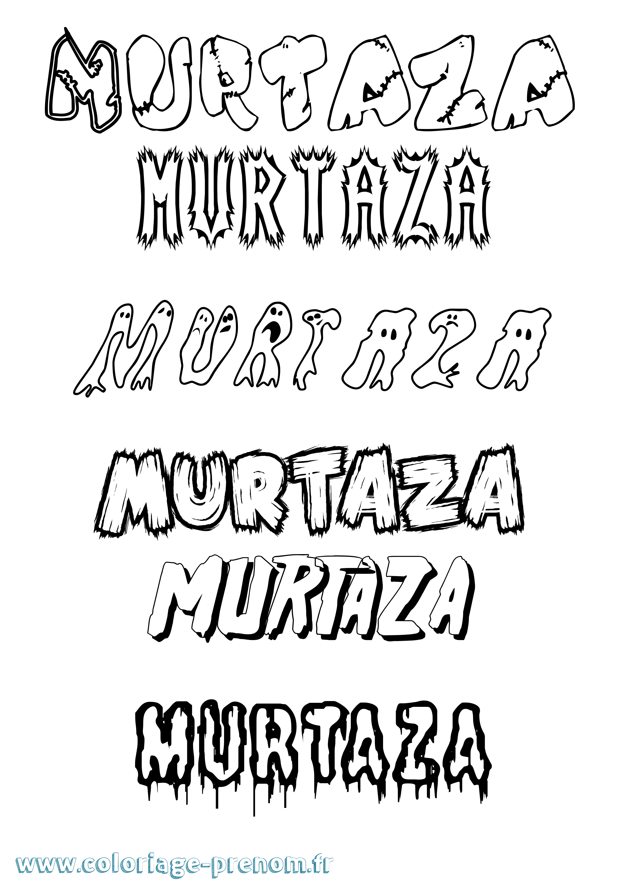 Coloriage Murtaza Frisson Coloriage prénom Murtaza Frisson