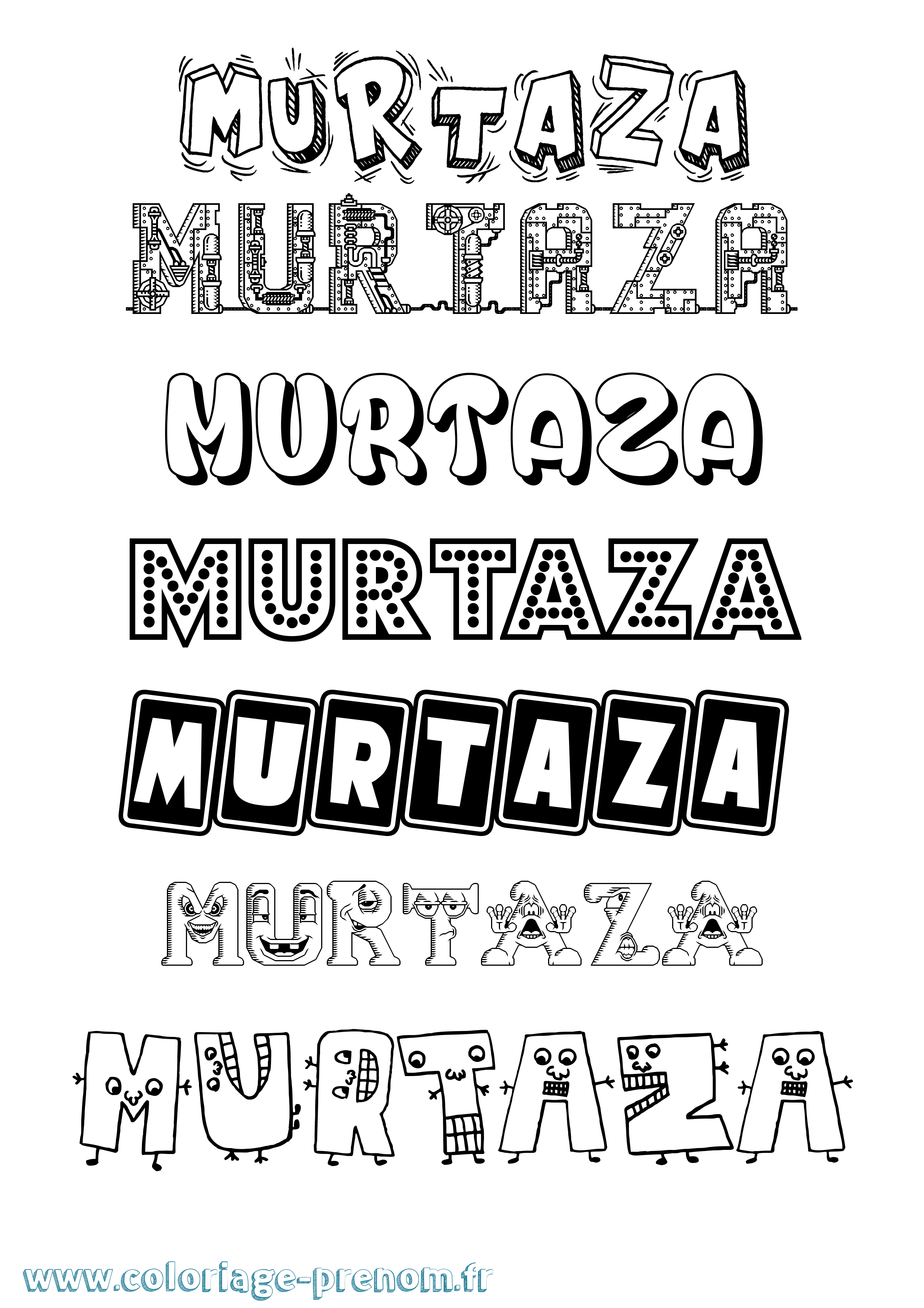 Coloriage Murtaza Fun Coloriage prénom Murtaza Fun