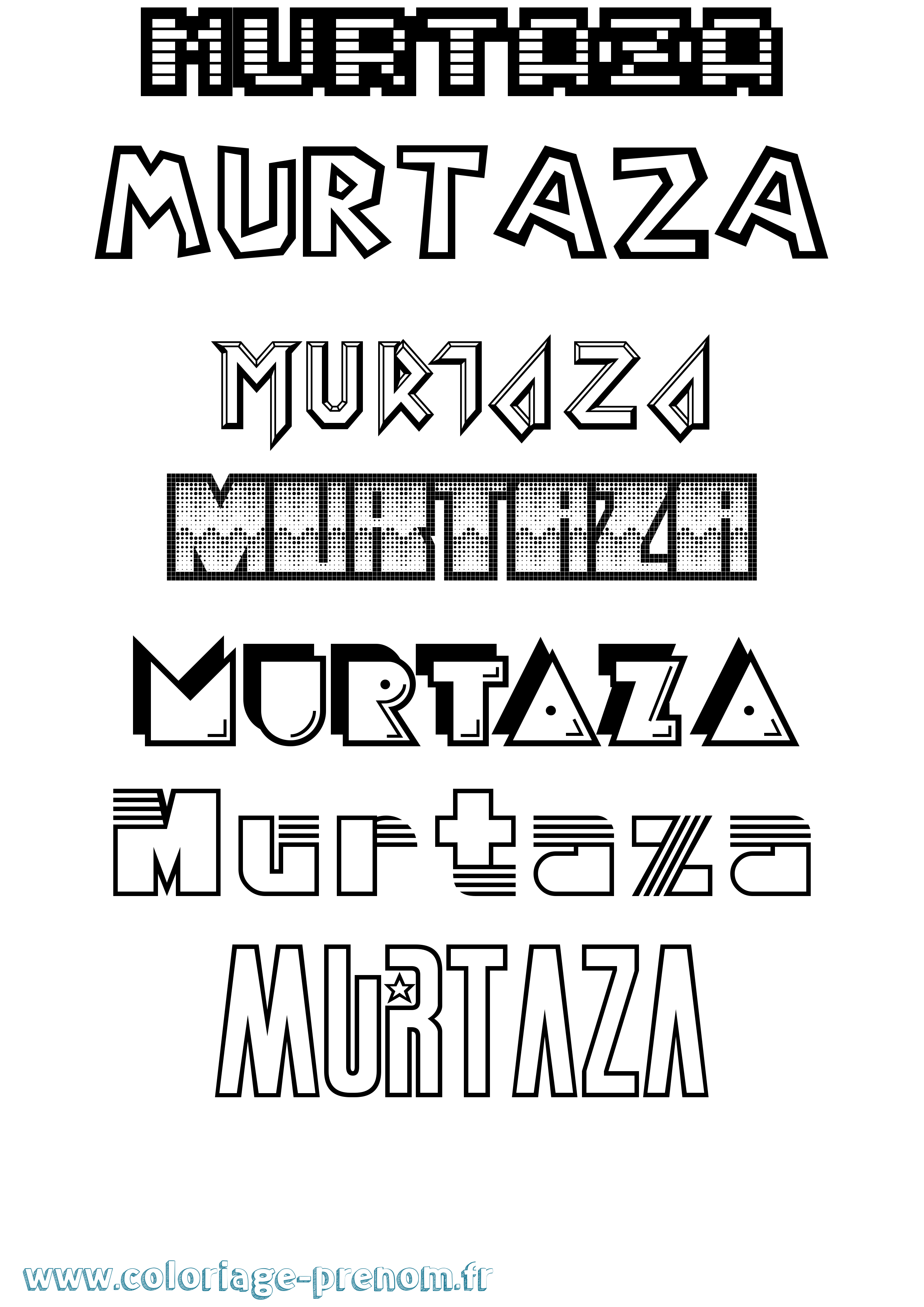 Coloriage prénom Murtaza Jeux Vidéos