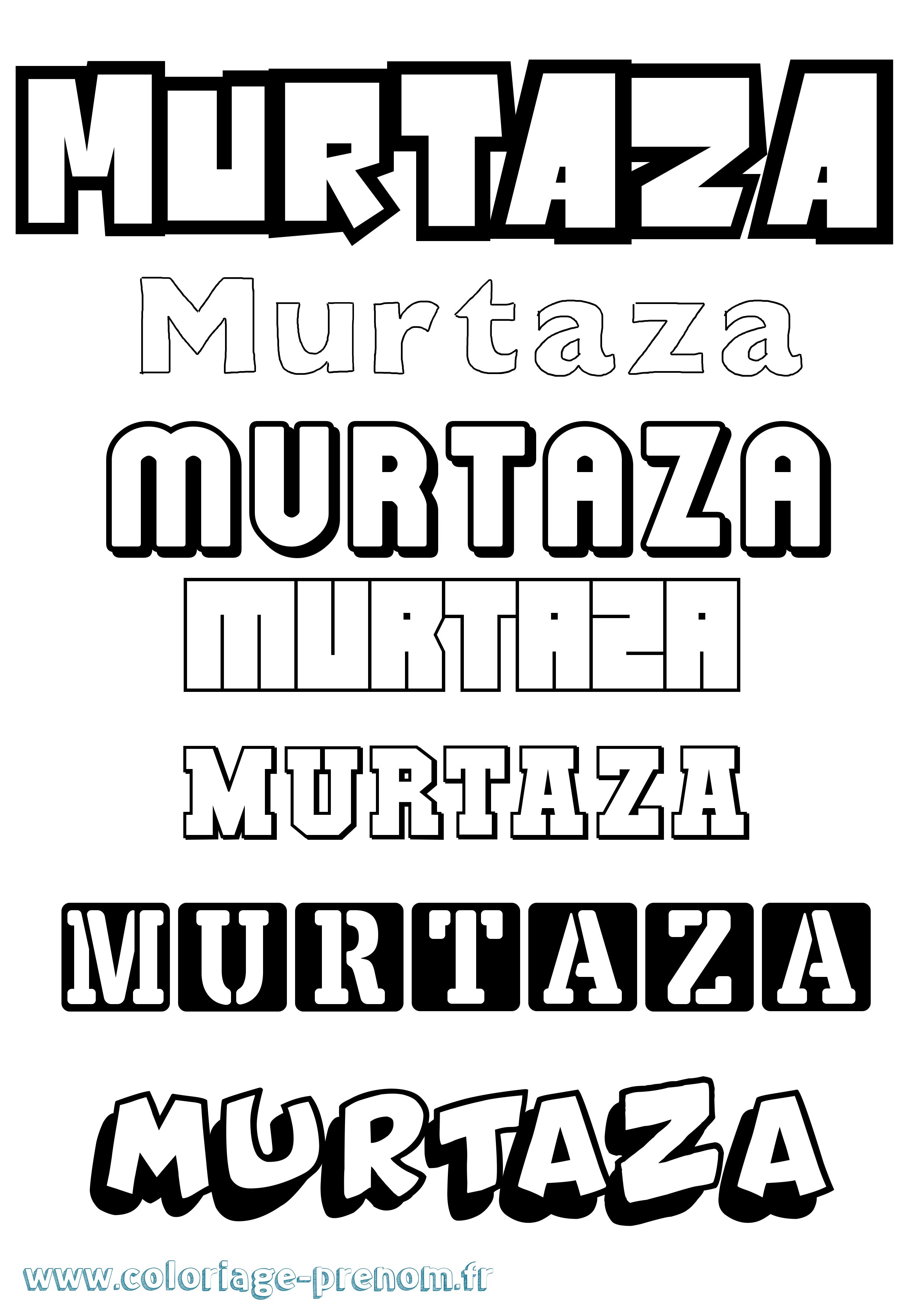 Coloriage prénom Murtaza Simple