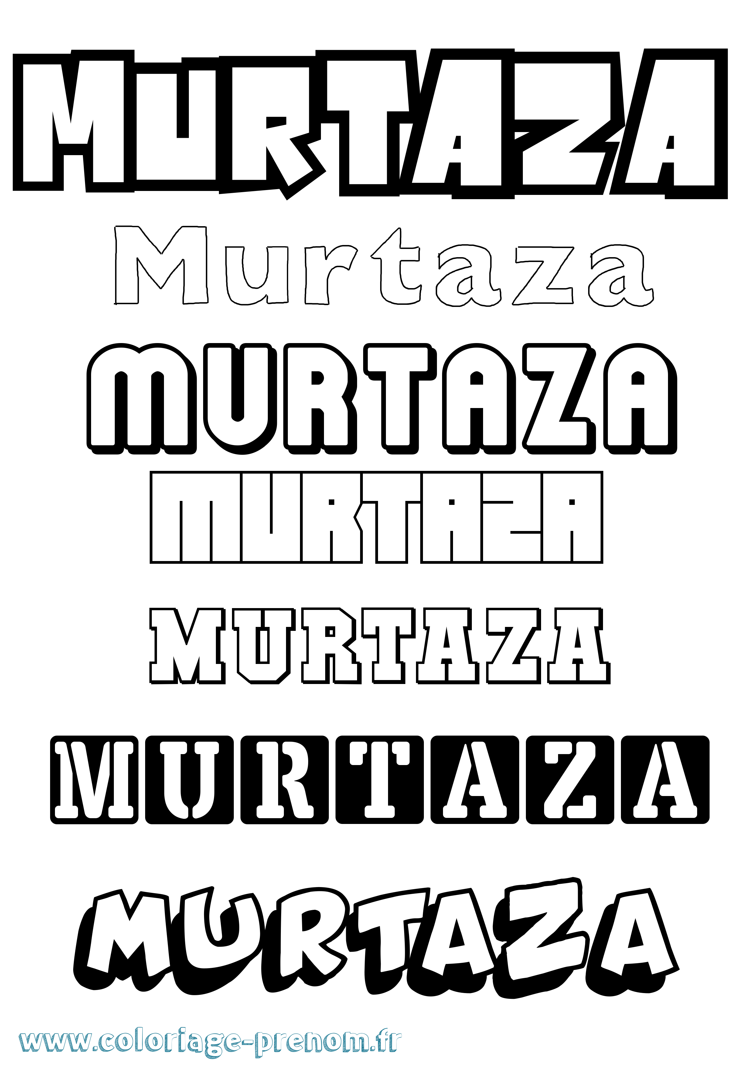 Coloriage Murtaza Simple Coloriage prénom Murtaza Simple
