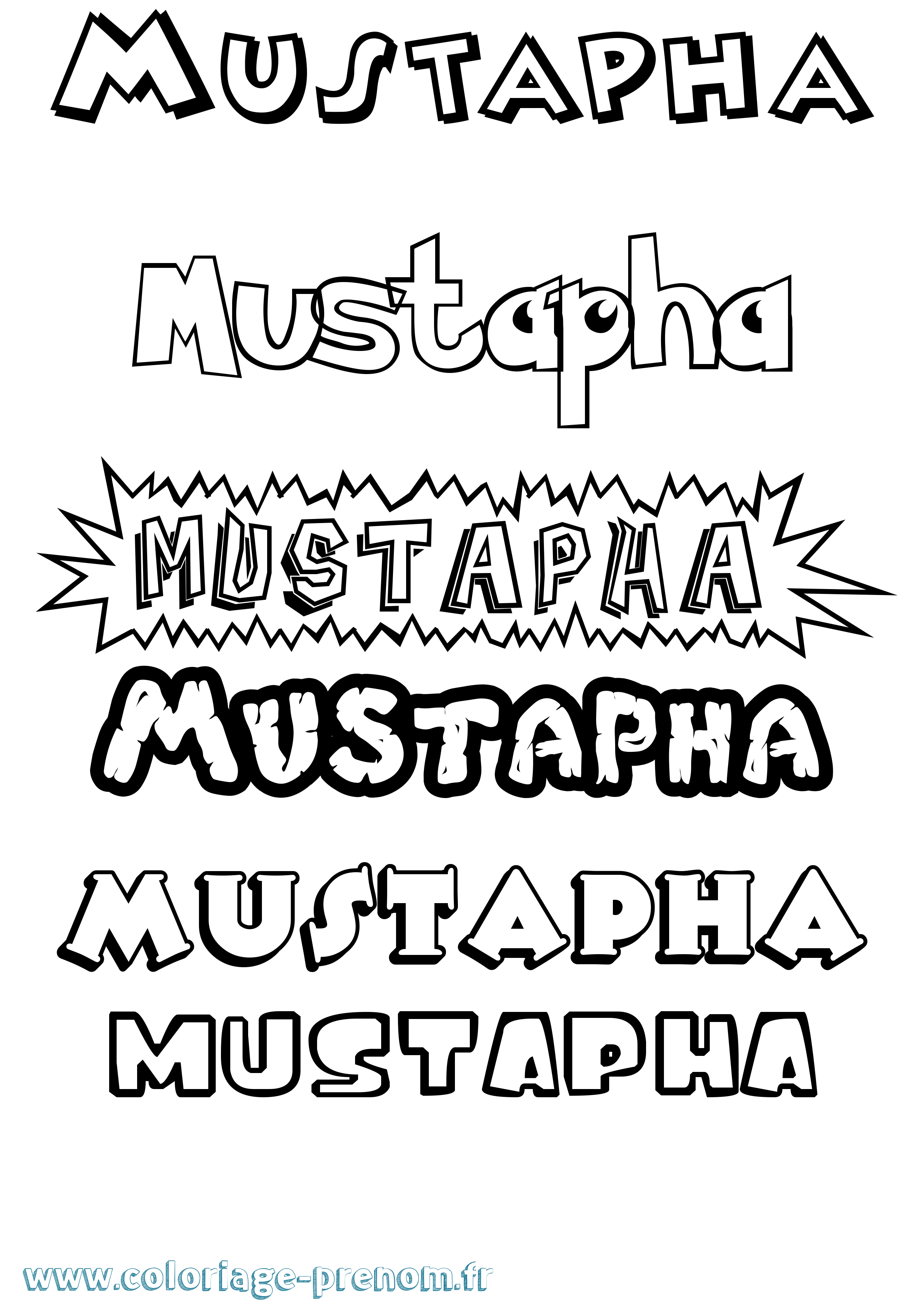 Coloriage prénom Mustapha