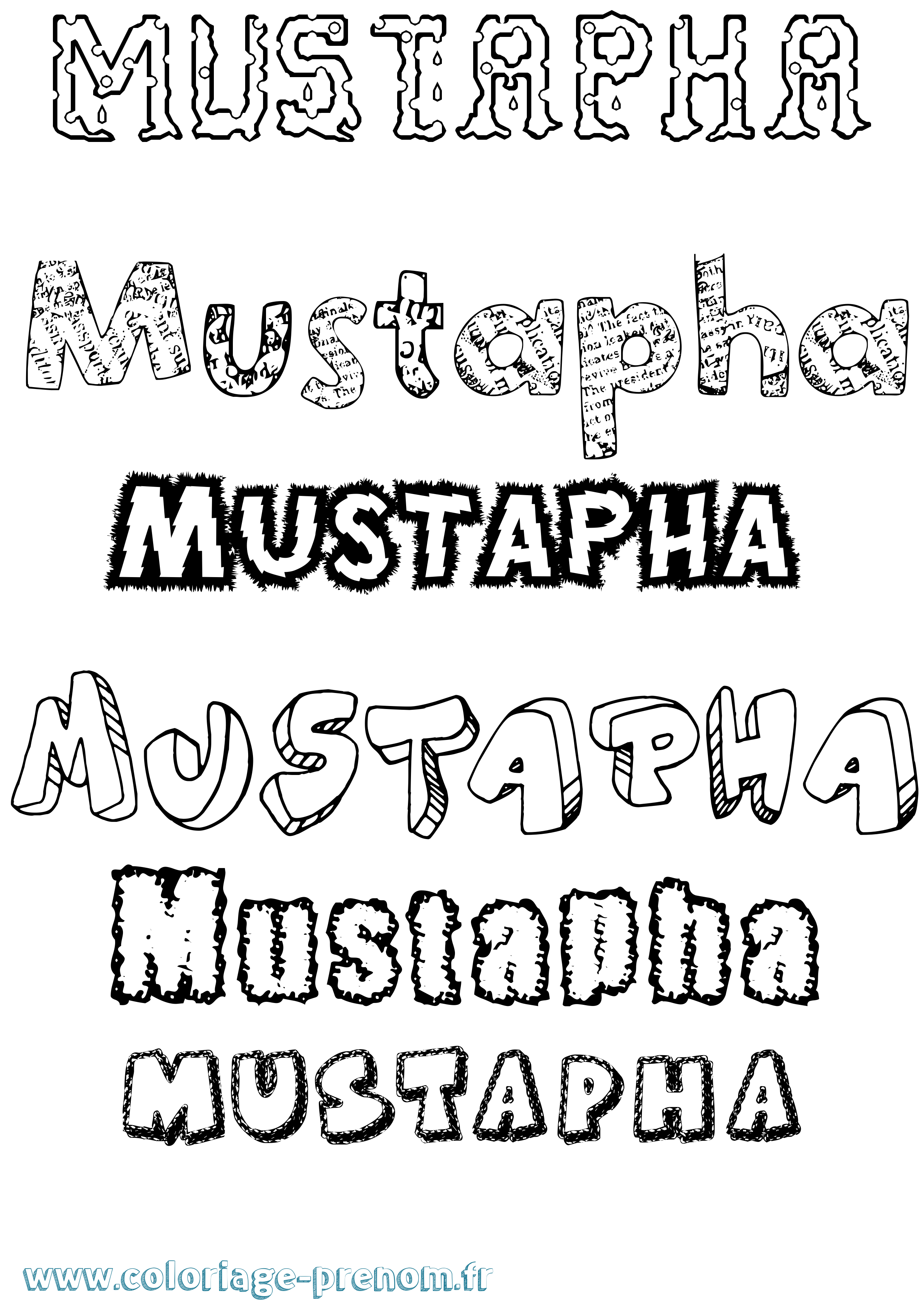 Coloriage Mustapha Coloriage prénom Mustapha