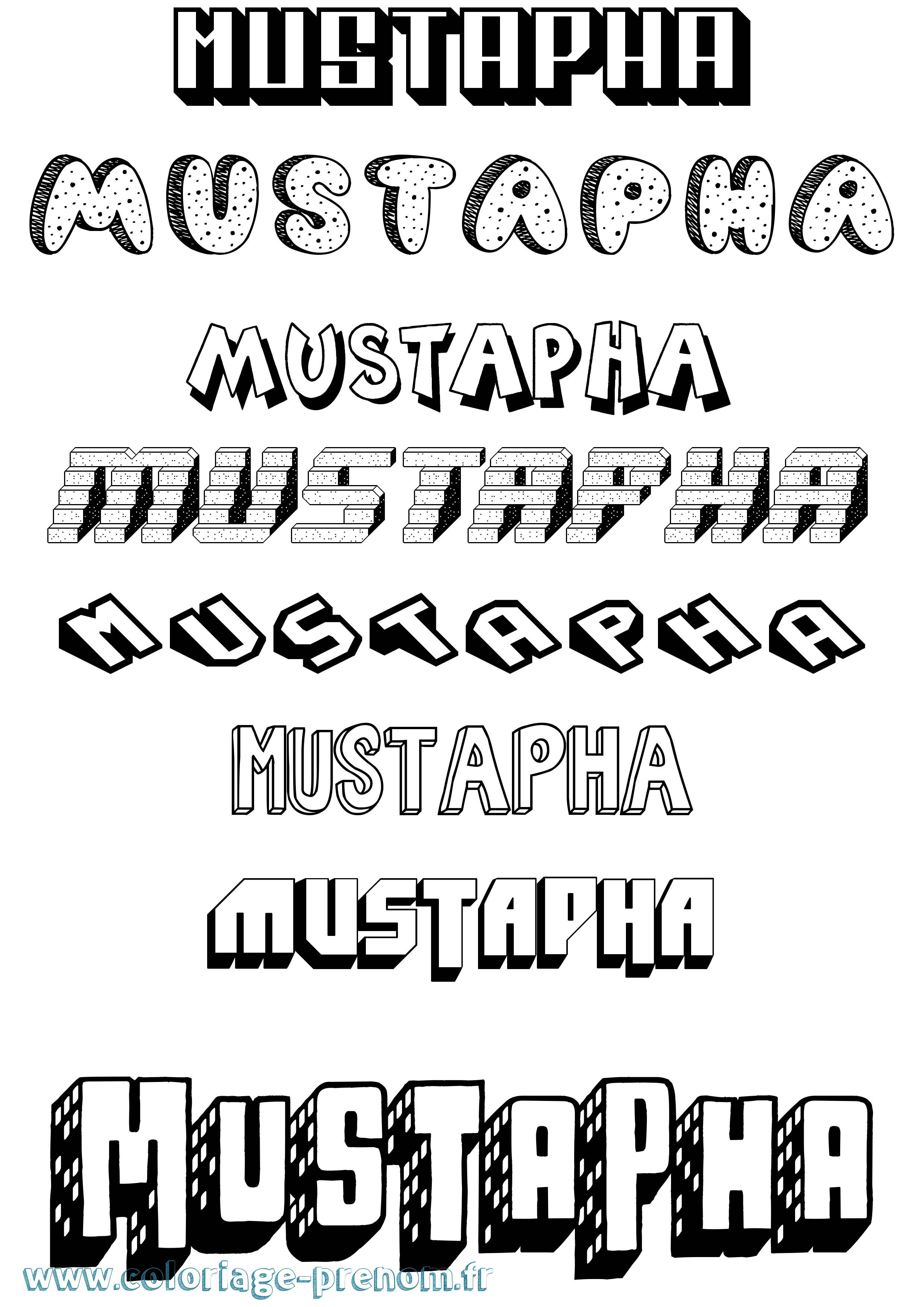 Coloriage Mustapha Coloriage prénom Mustapha