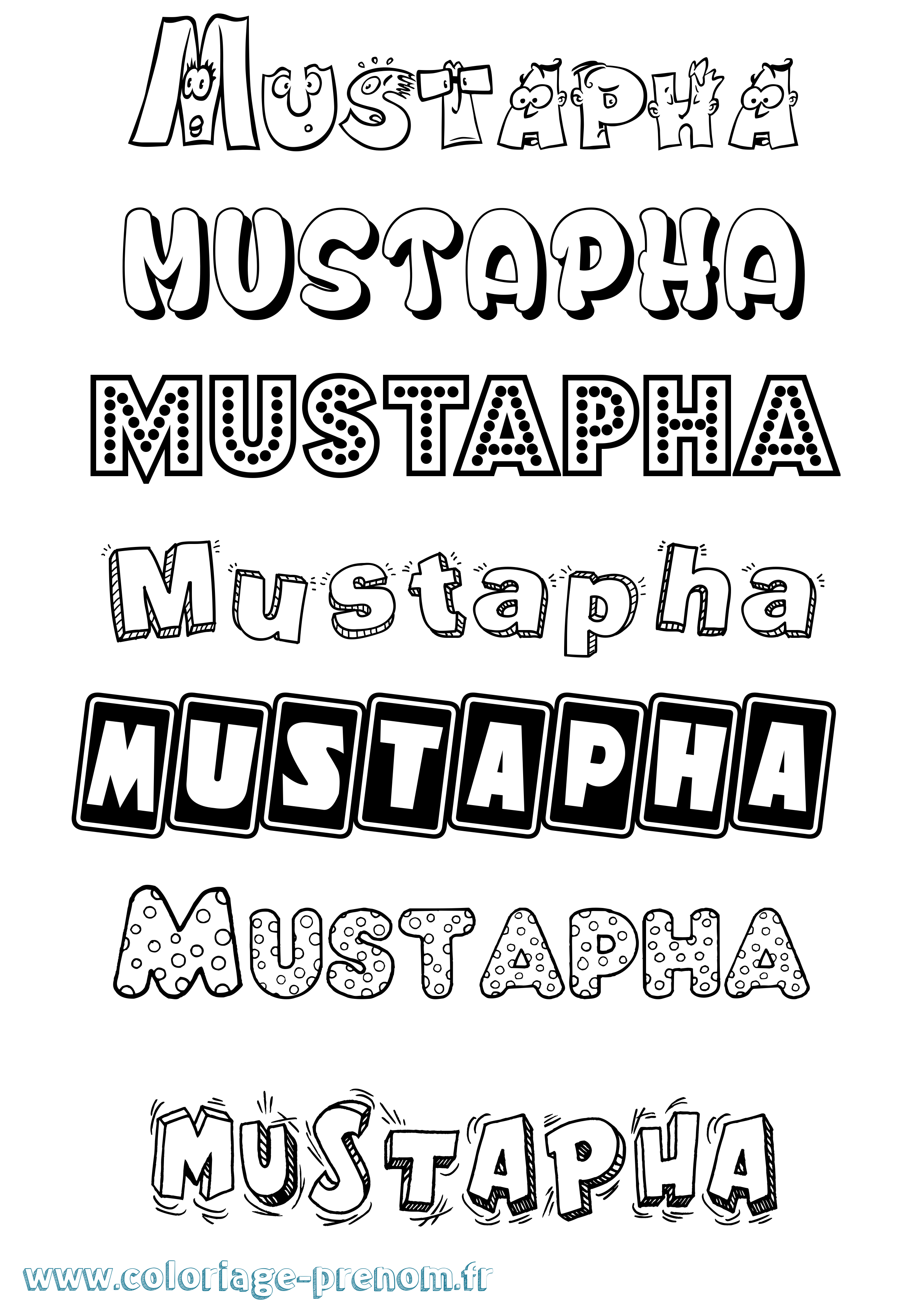 Coloriage Mustapha Coloriage prénom Mustapha