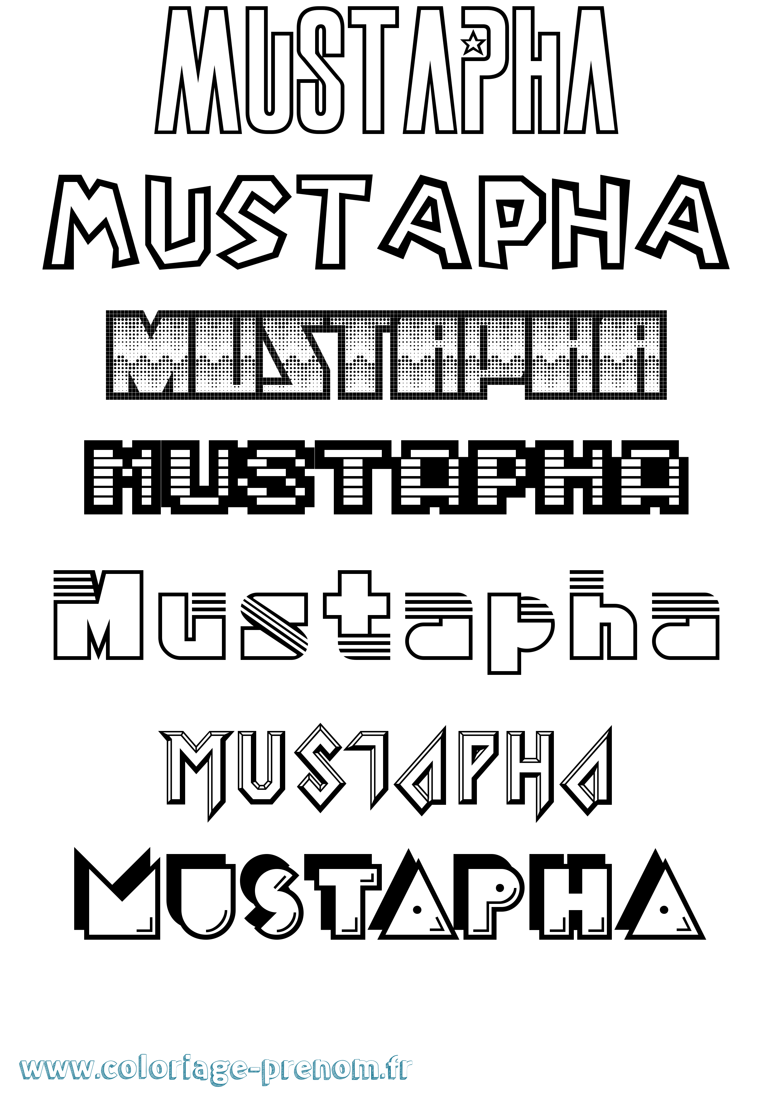 Coloriage Mustapha Coloriage prénom Mustapha