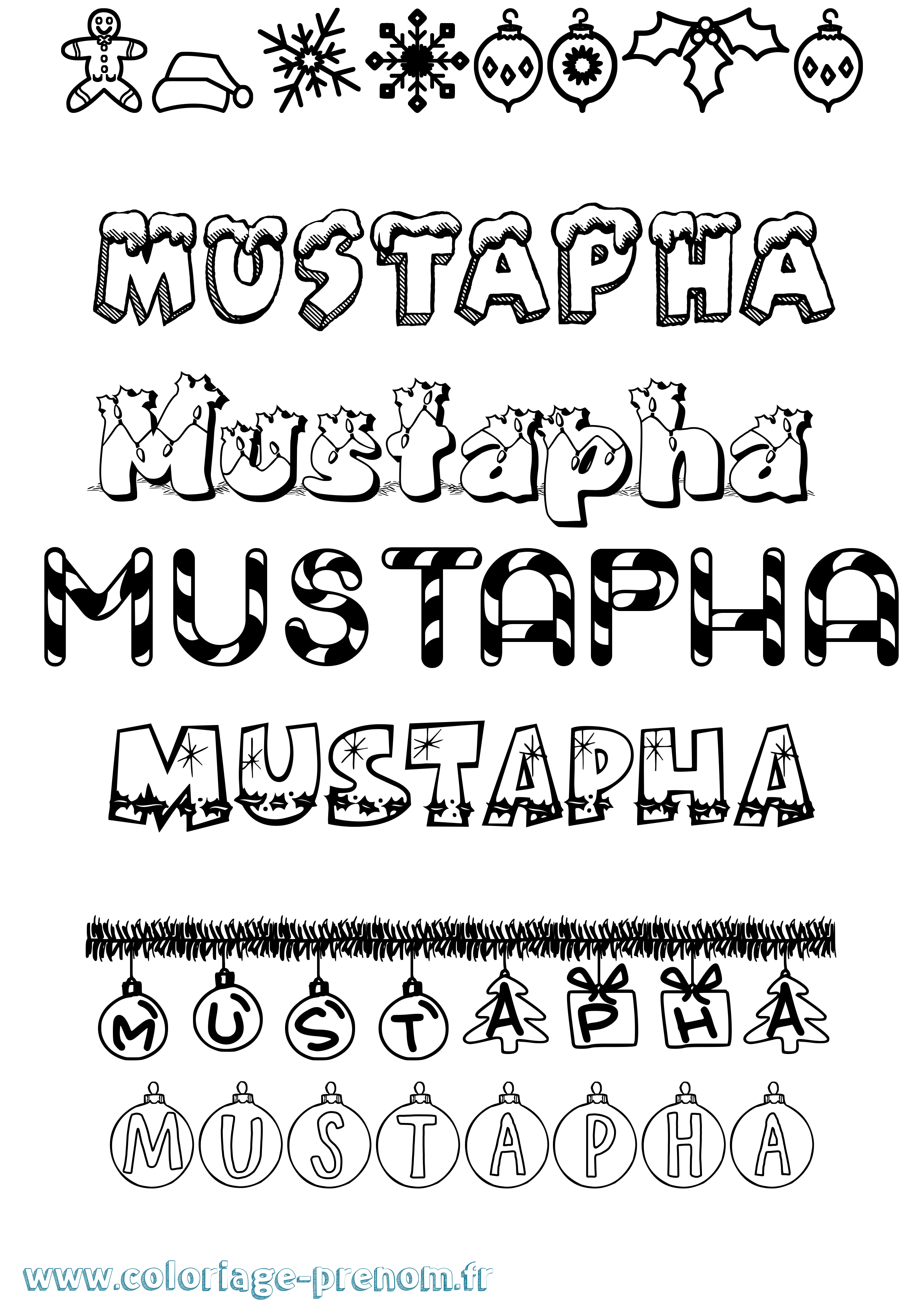 Coloriage prénom Mustapha