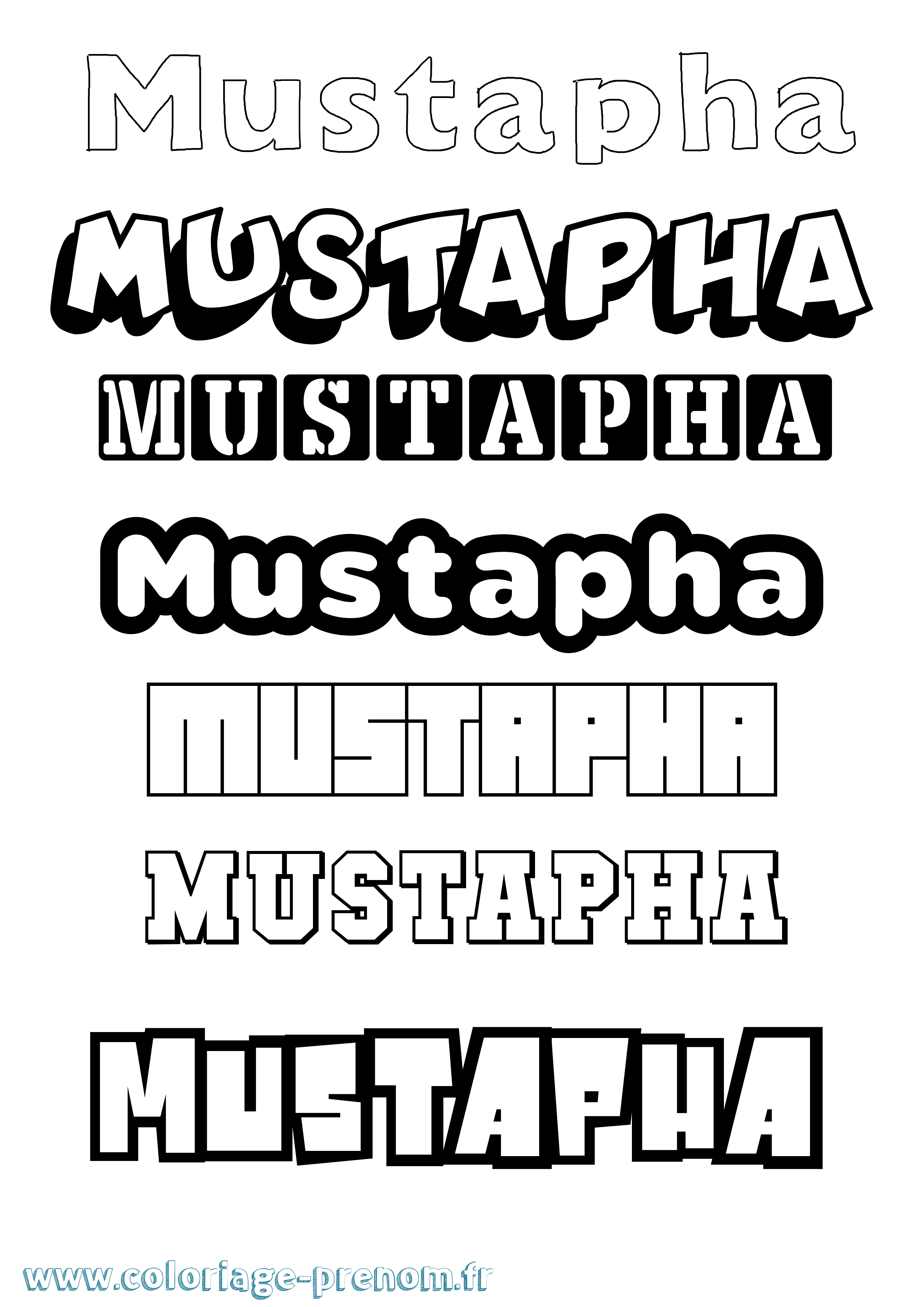 Coloriage Mustapha Coloriage prénom Mustapha