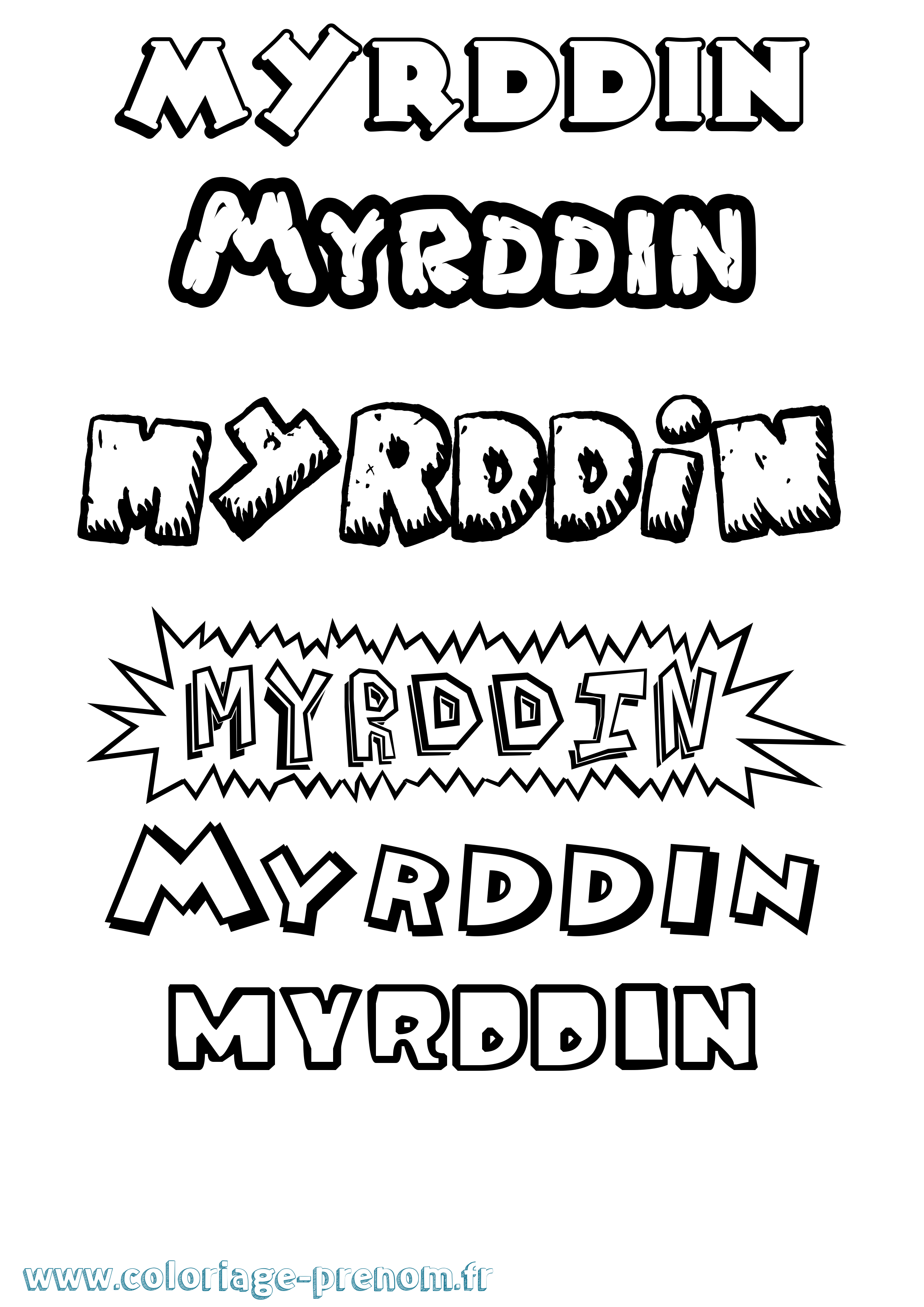 Coloriage prénom Myrddin Dessin Animé
