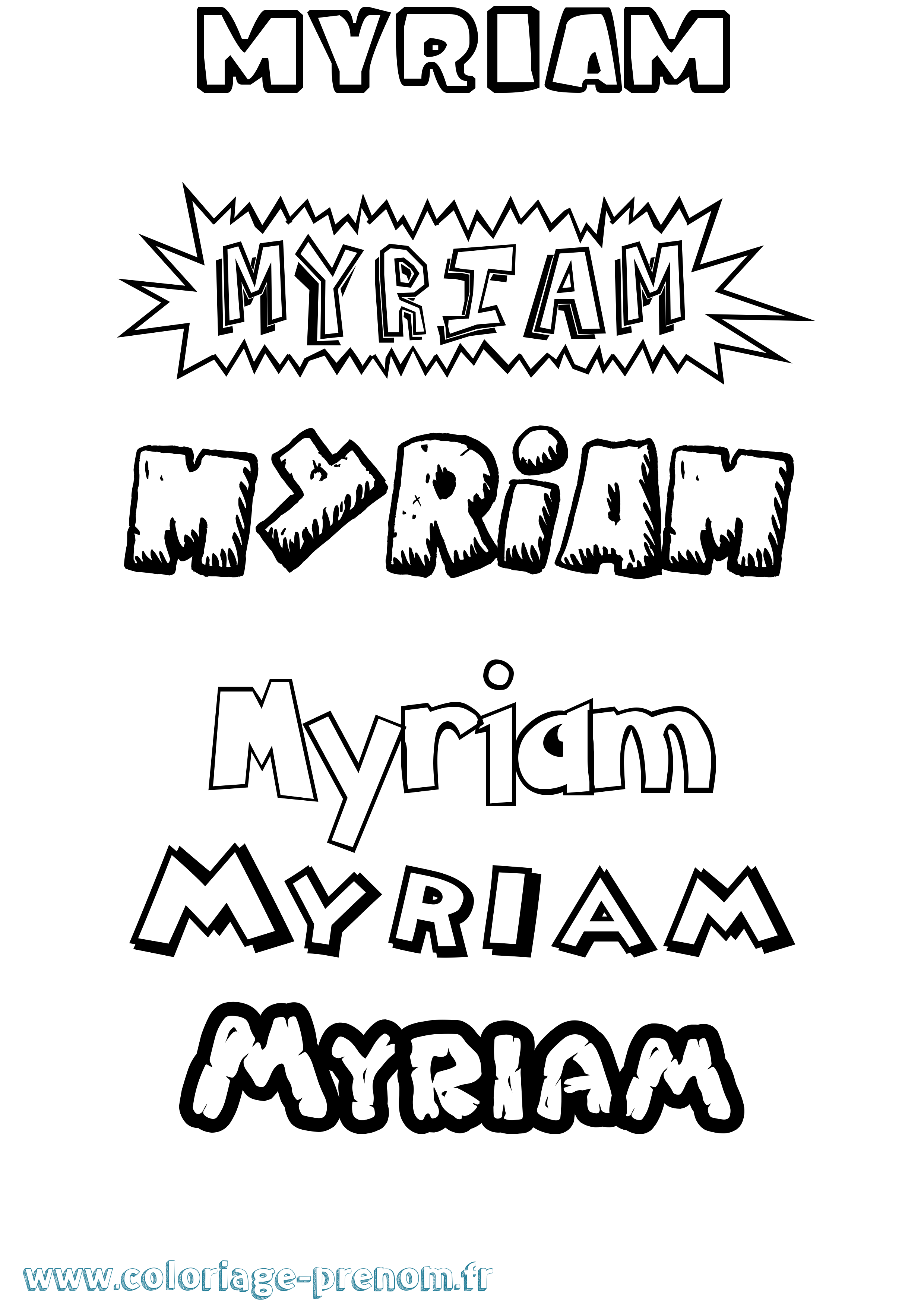 Coloriage prénom Myriam Dessin Animé