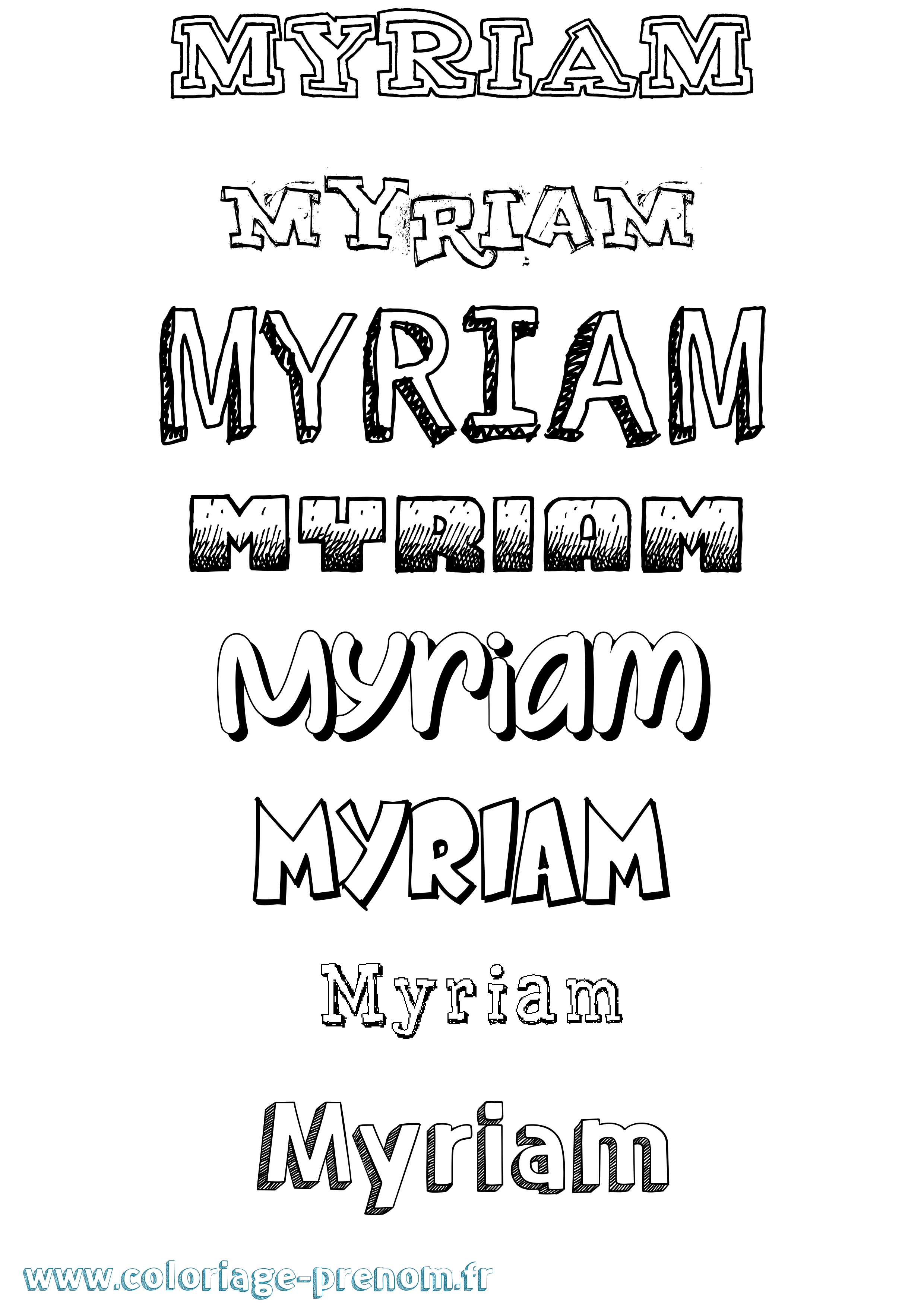 Coloriage prénom Myriam Dessiné