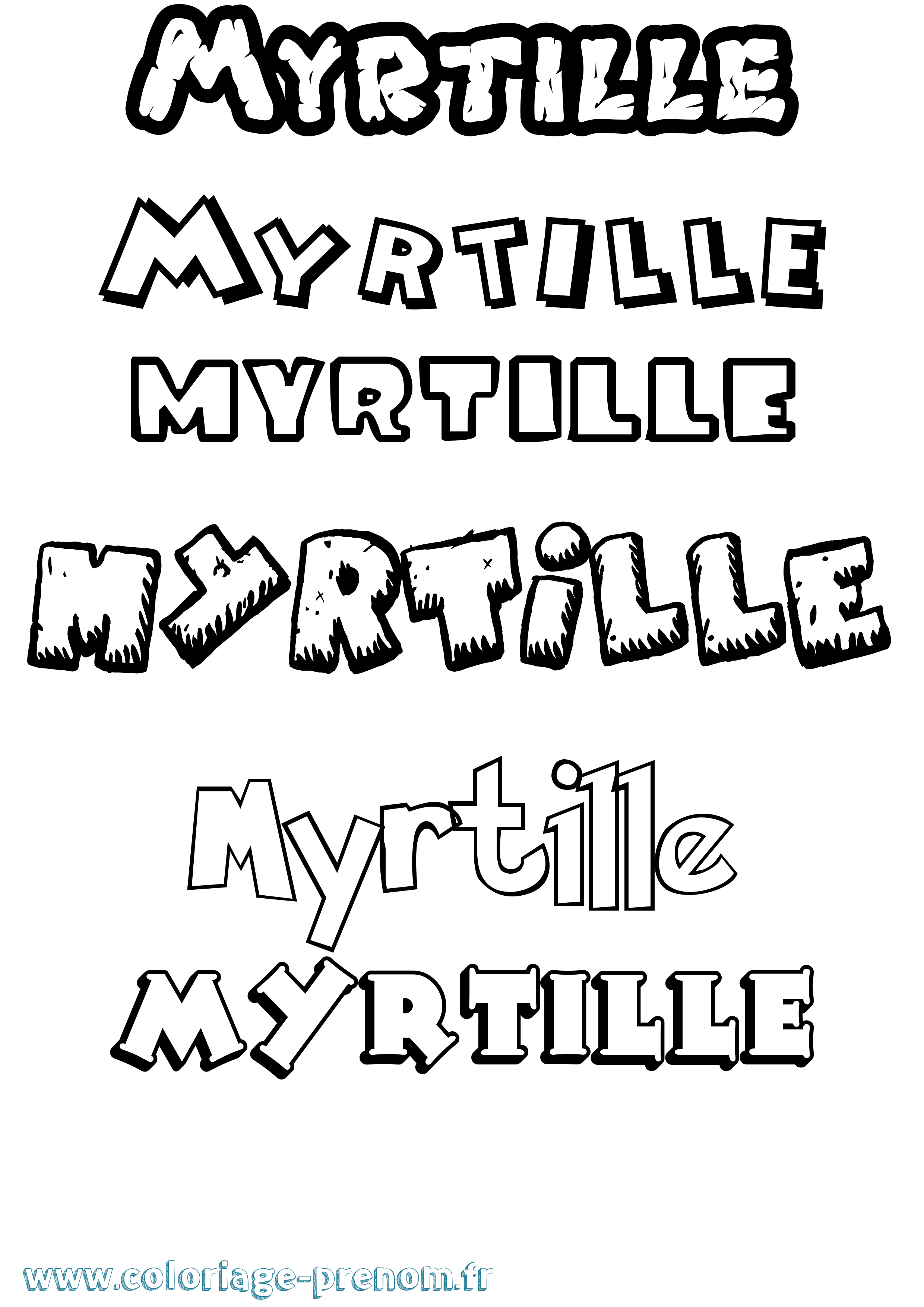 Coloriage Myrtille Coloriage prénom Myrtille