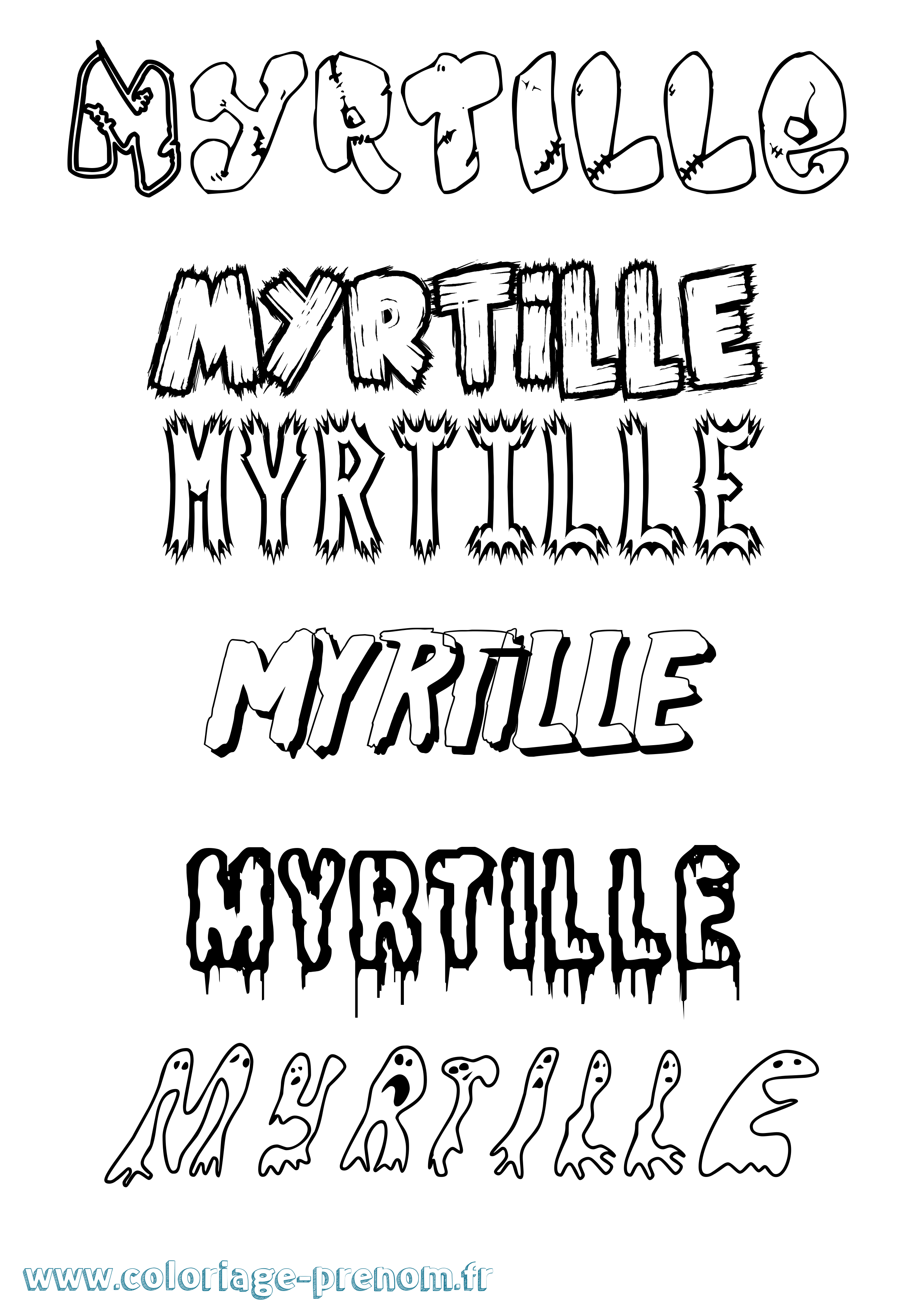 Coloriage Myrtille Coloriage prénom Myrtille