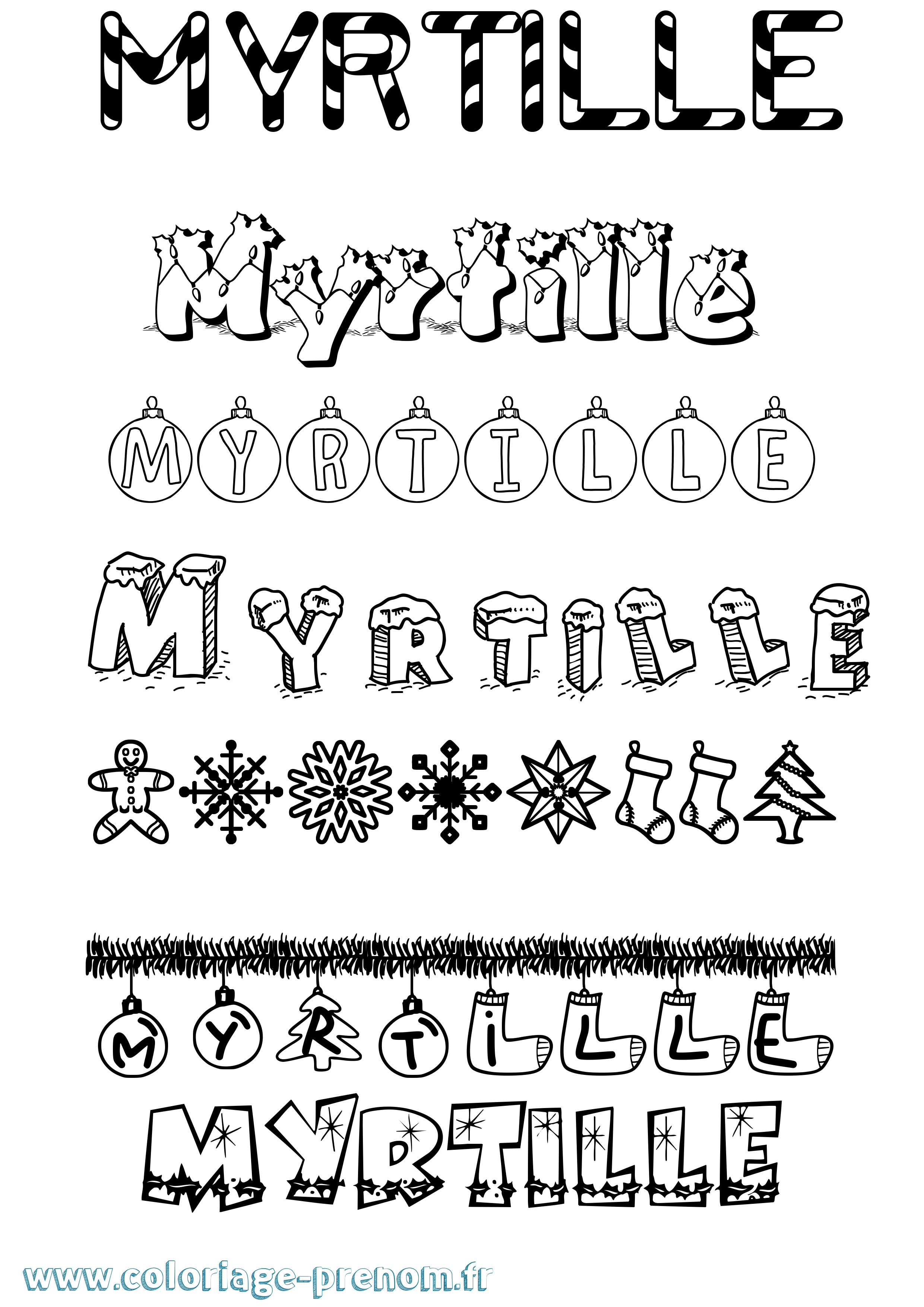 Coloriage Myrtille Coloriage prénom Myrtille