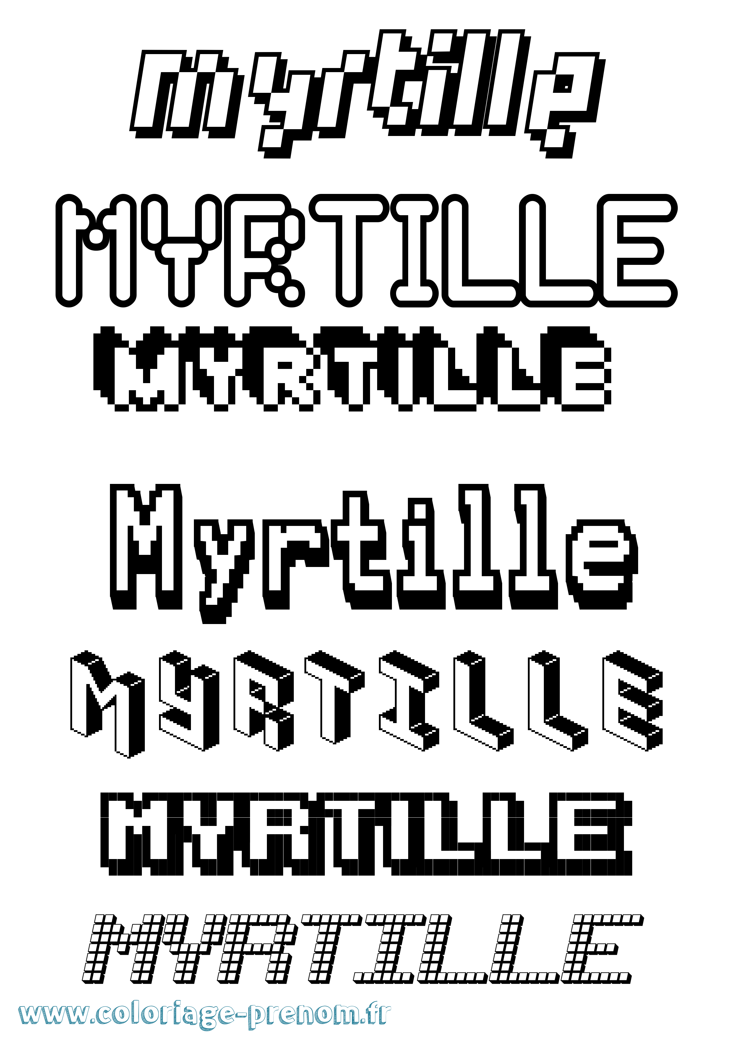 Coloriage Myrtille Coloriage prénom Myrtille