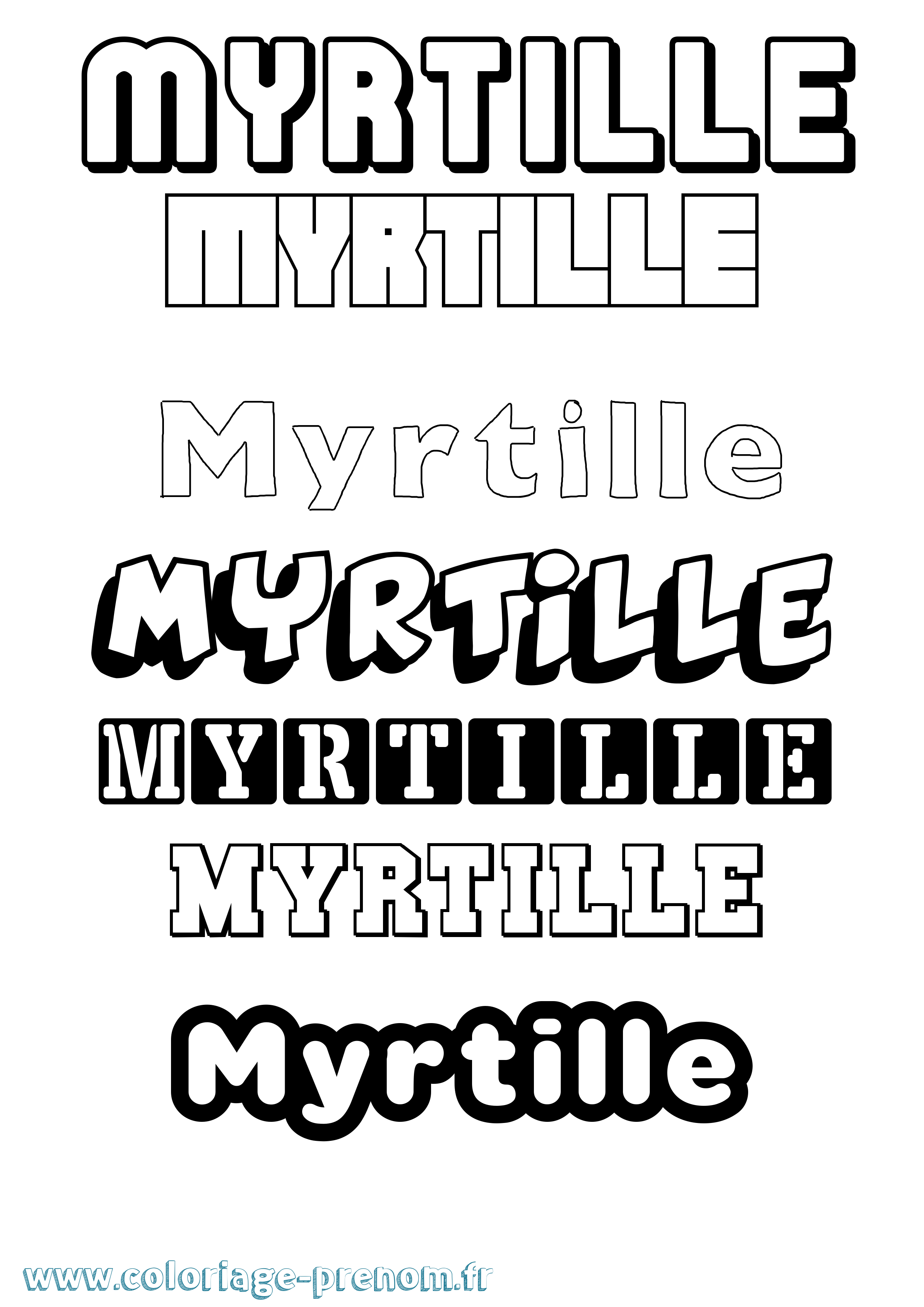 Coloriage Myrtille Coloriage prénom Myrtille