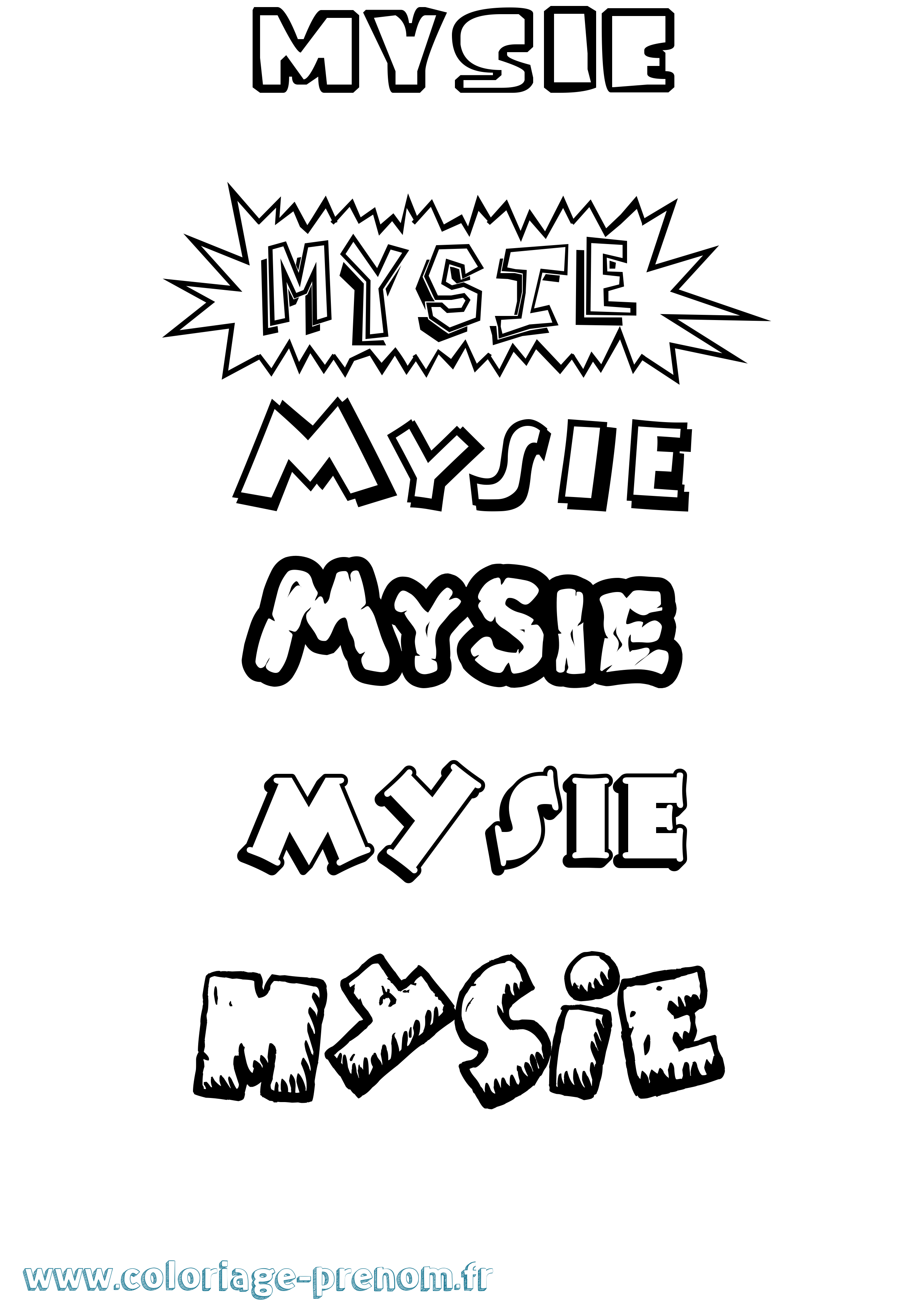 Coloriage prénom Mysie Dessin Animé
