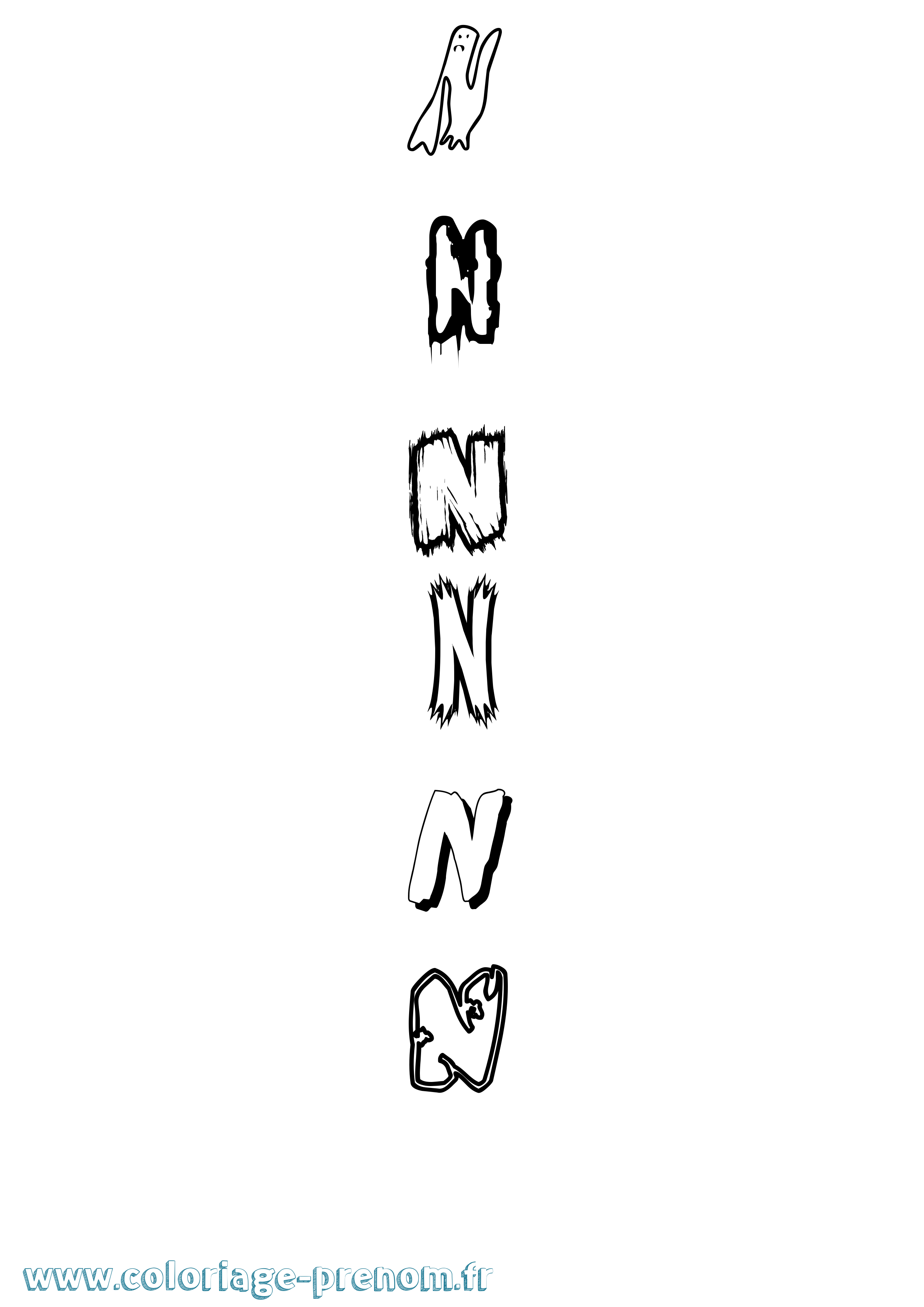 Coloriage N Frisson Coloriage prénom N Frisson