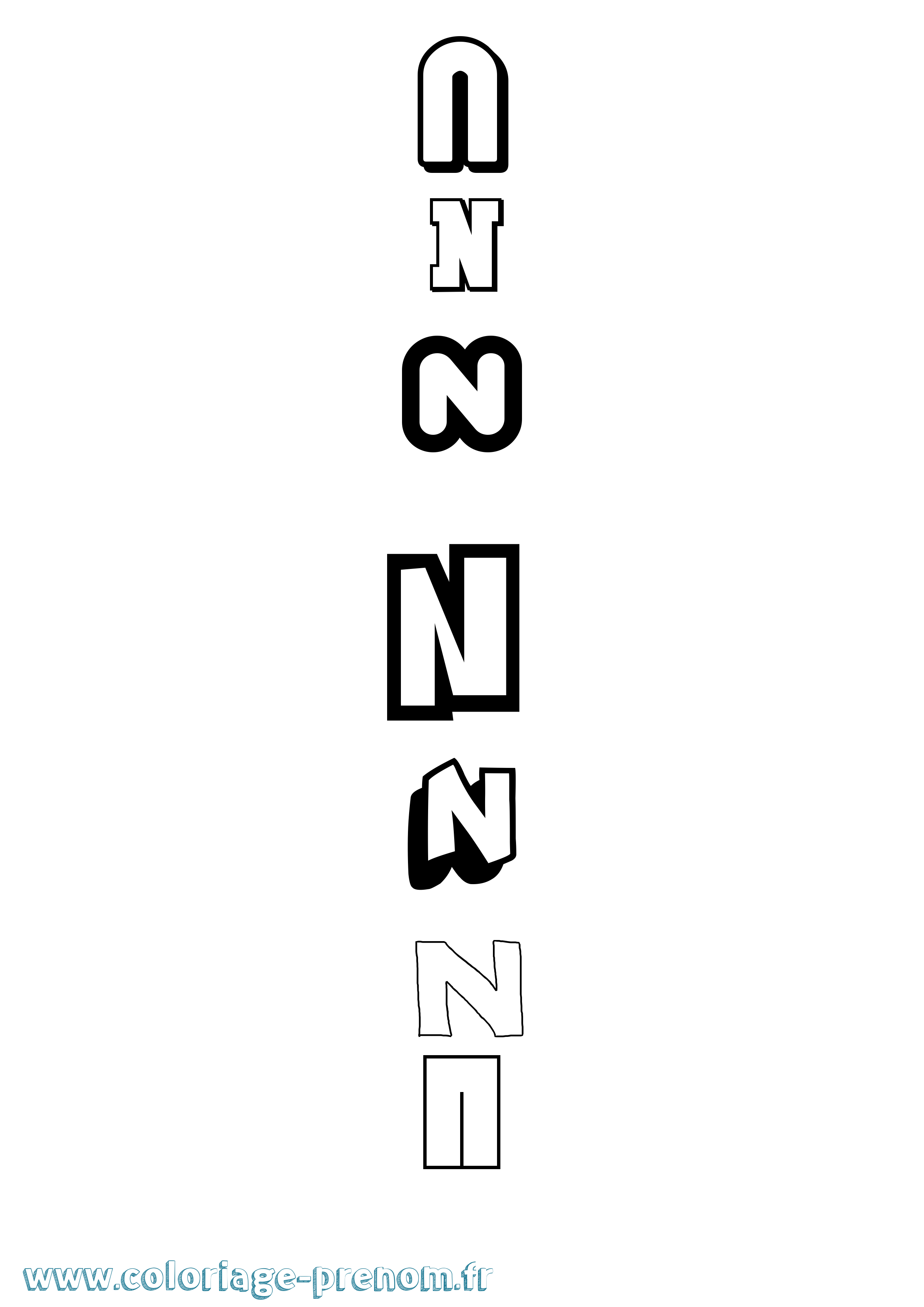 Coloriage N Simple Coloriage prénom N Simple