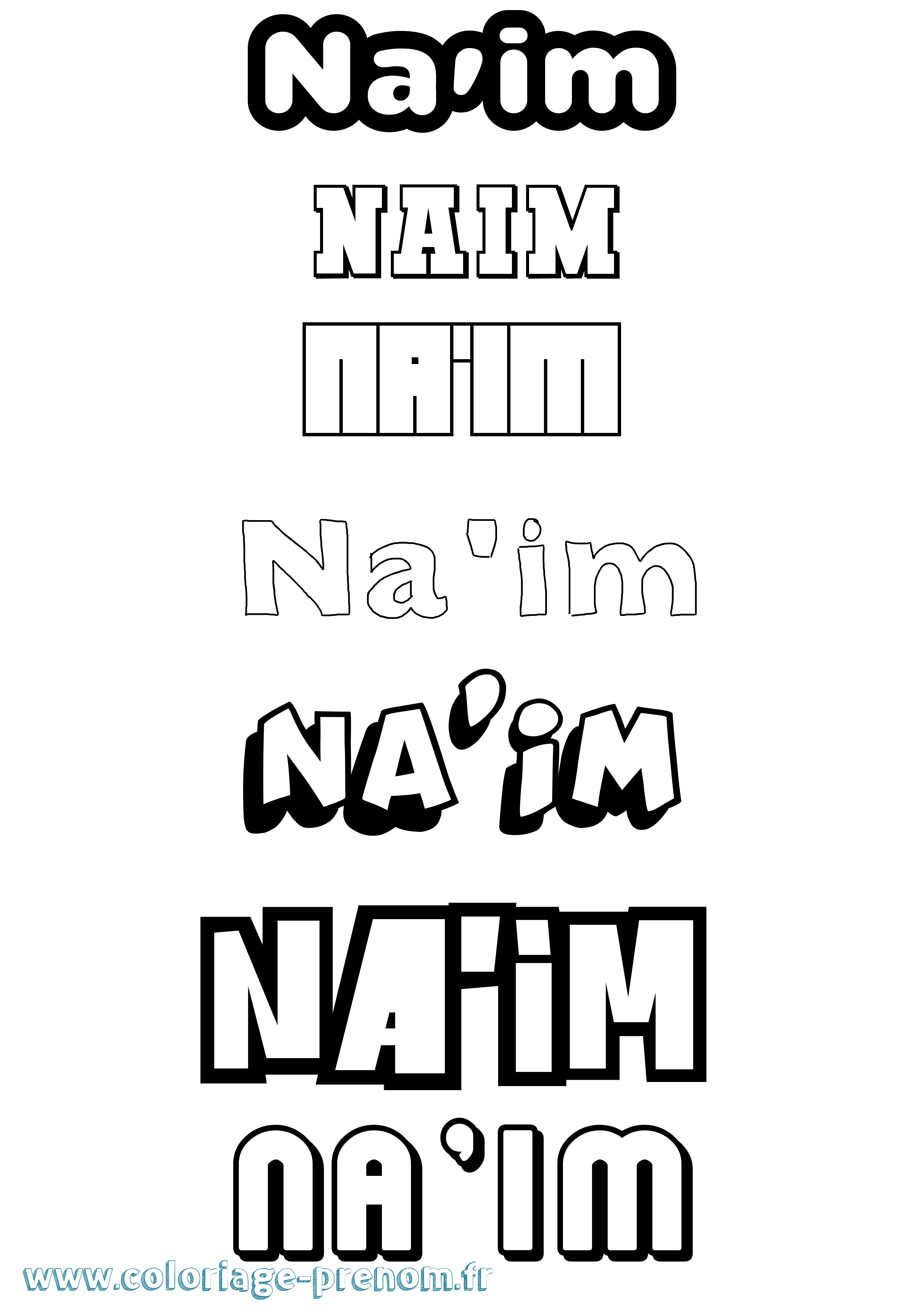 Coloriage Na'Im Simple Coloriage prénom Na'Im Simple