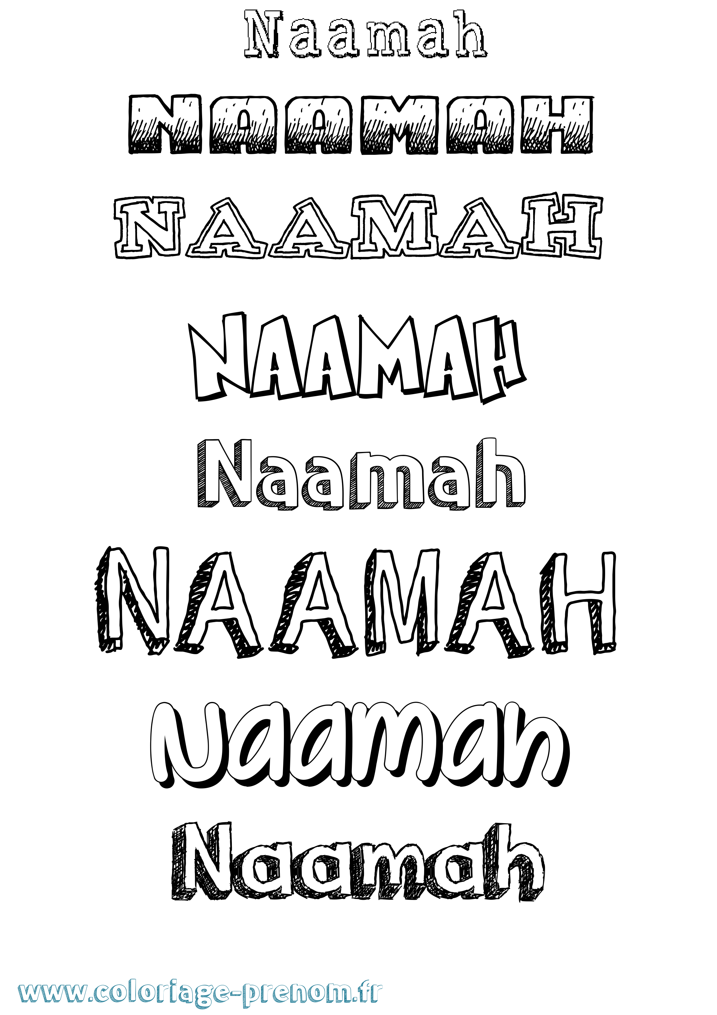 Coloriage prénom Naamah Dessiné