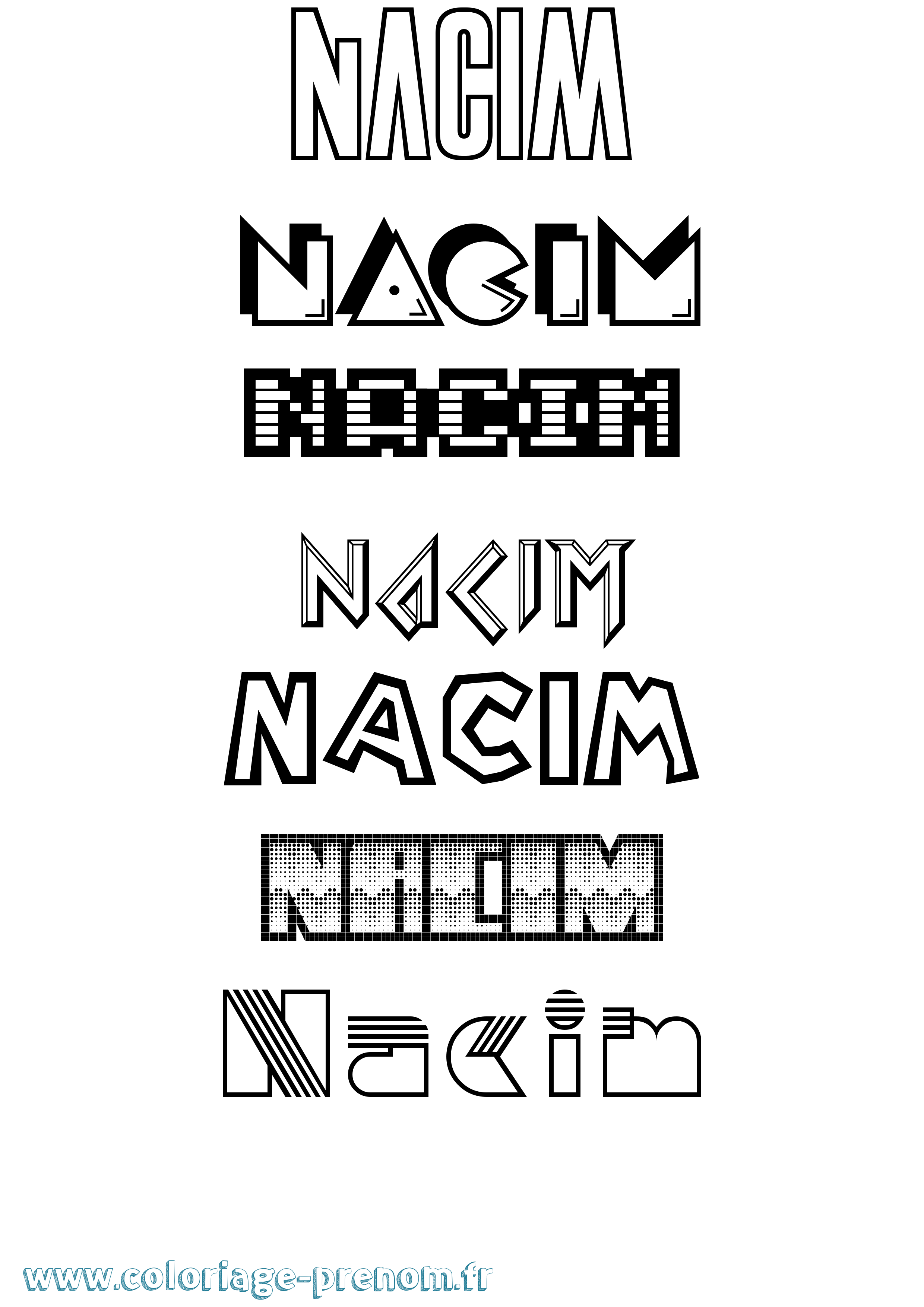 Coloriage Nacim Jeux Vidéos Coloriage prénom Nacim Jeux Vidéos
