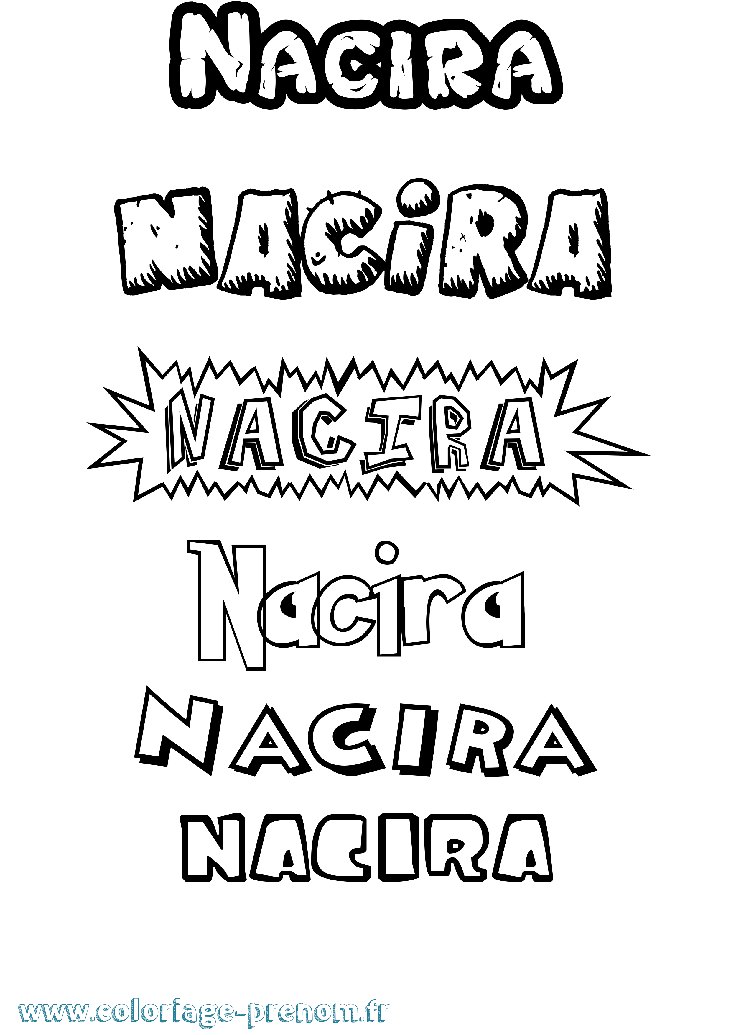 Coloriage prénom Nacira Dessin Animé