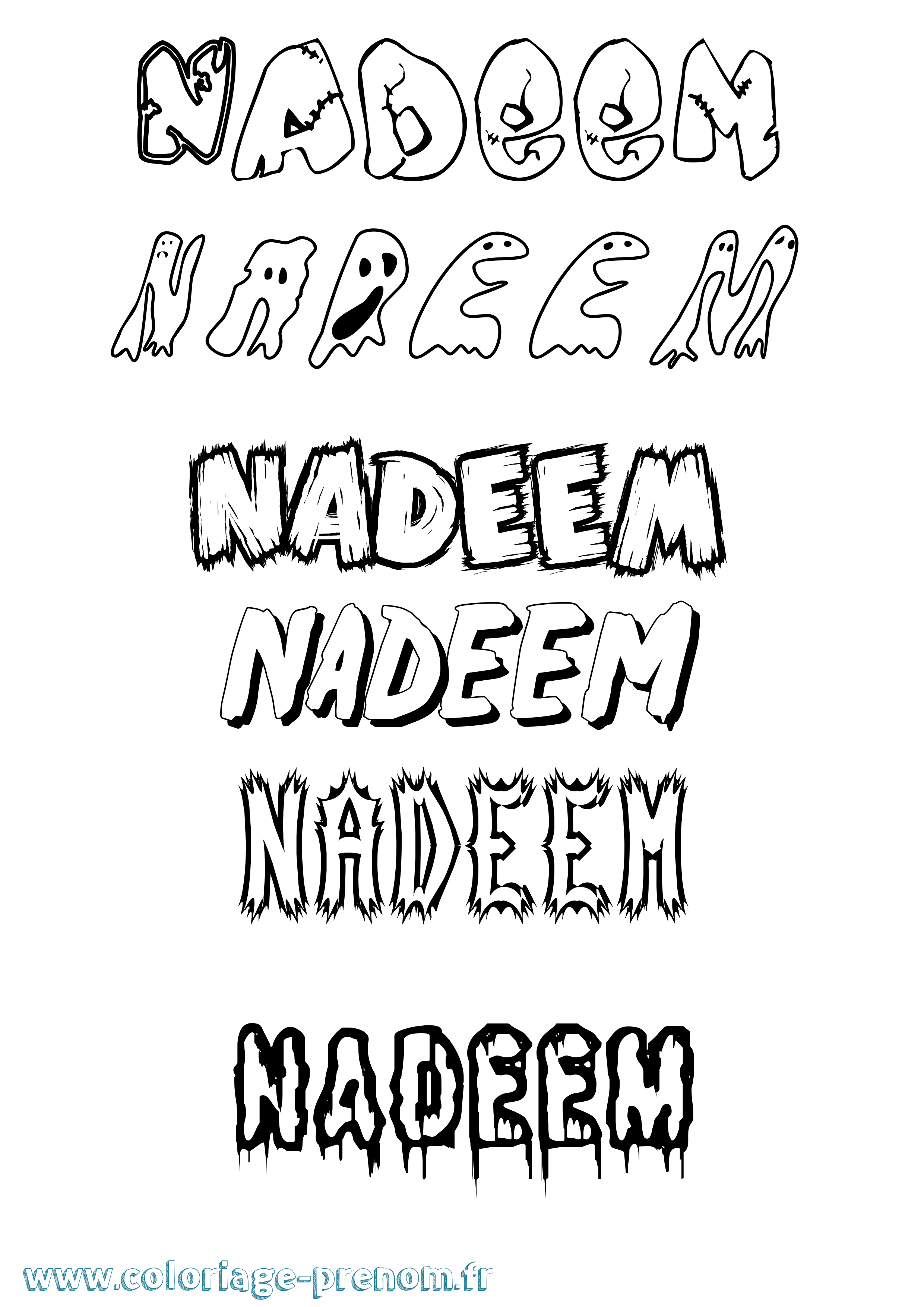 Coloriage Nadeem Frisson Coloriage prénom Nadeem Frisson