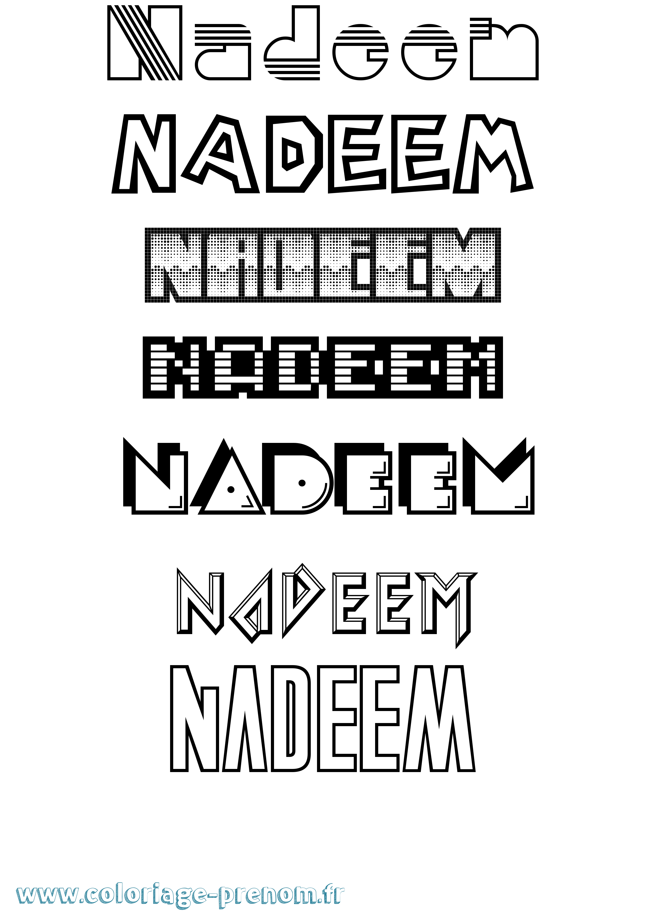 Coloriage Nadeem Jeux Vidéos Coloriage prénom Nadeem Jeux Vidéos