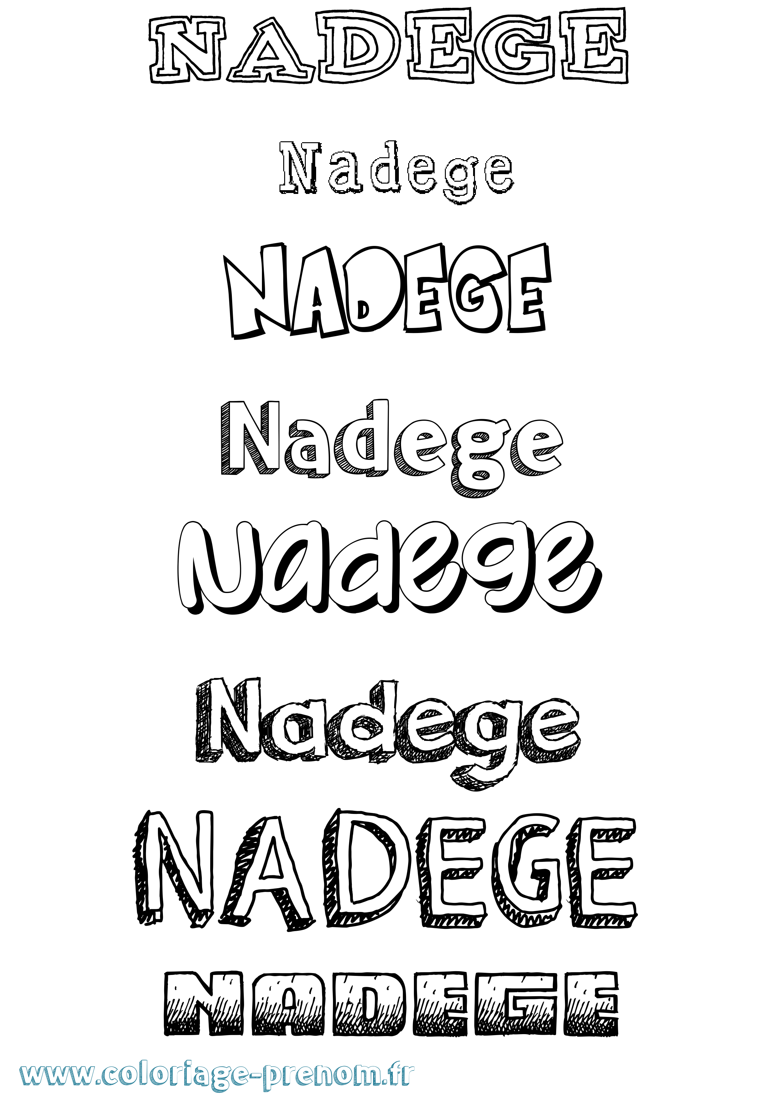 Coloriage Nadege Dessiné Coloriage prénom Nadege Dessiné