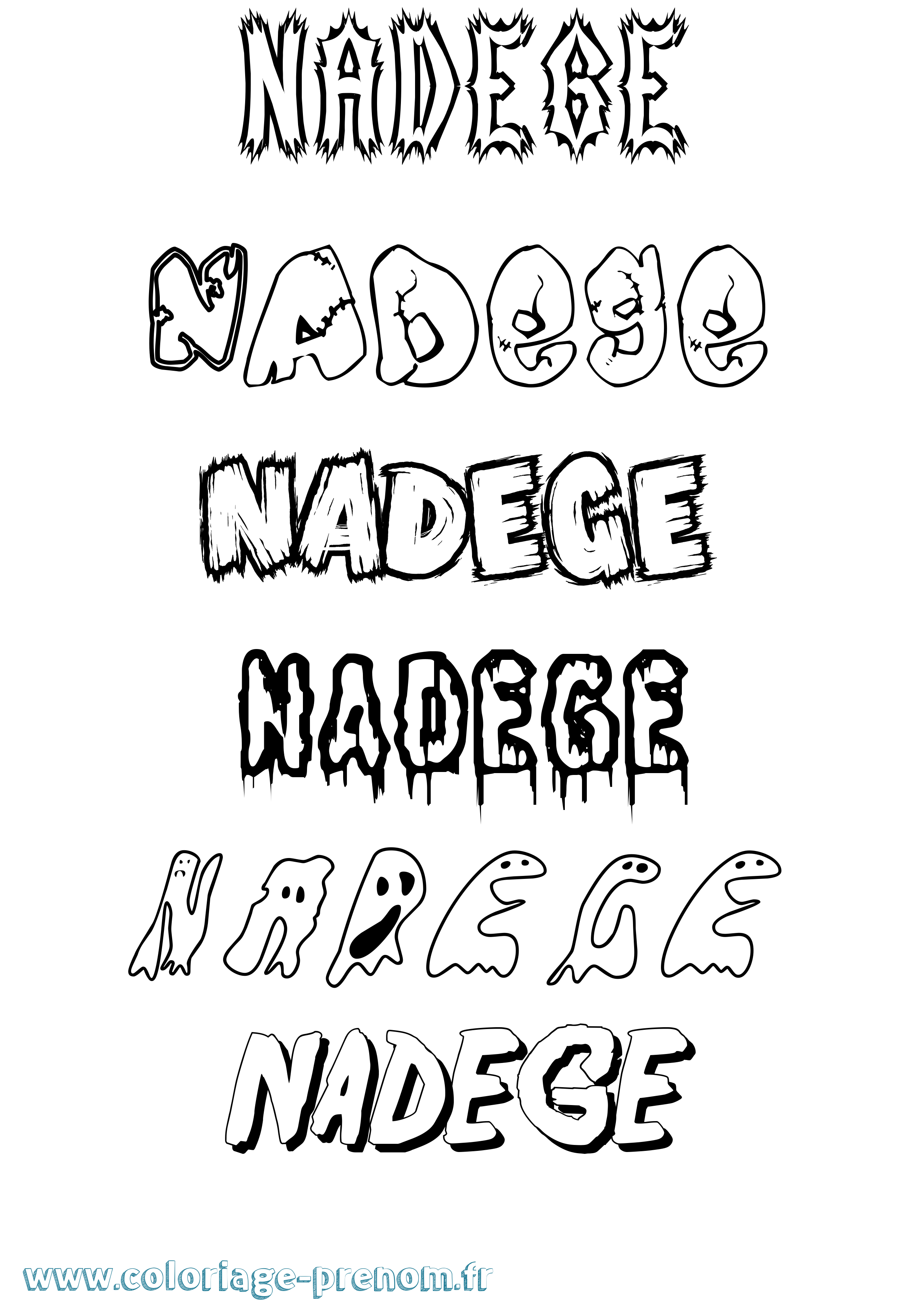 Coloriage Nadege Frisson Coloriage prénom Nadege Frisson