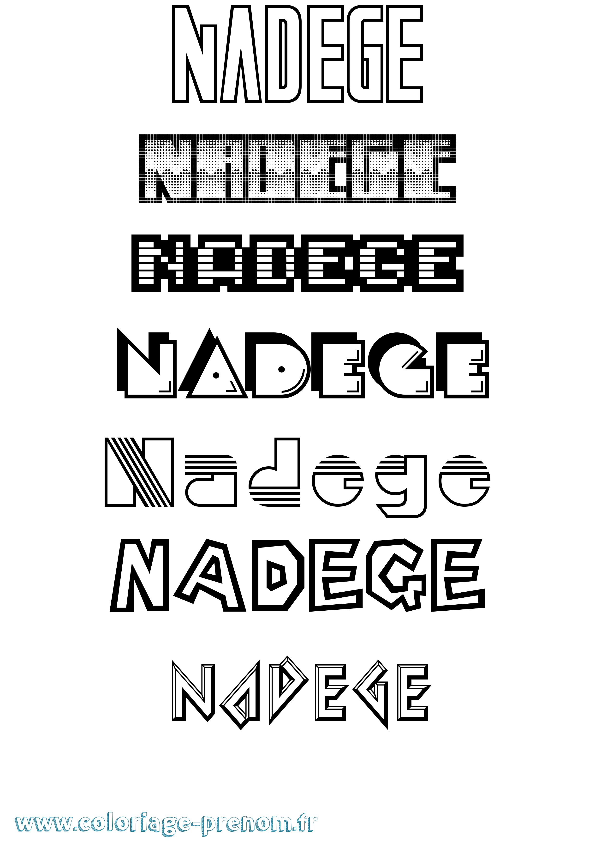 Coloriage Nadege Jeux Vidéos Coloriage prénom Nadege Jeux Vidéos