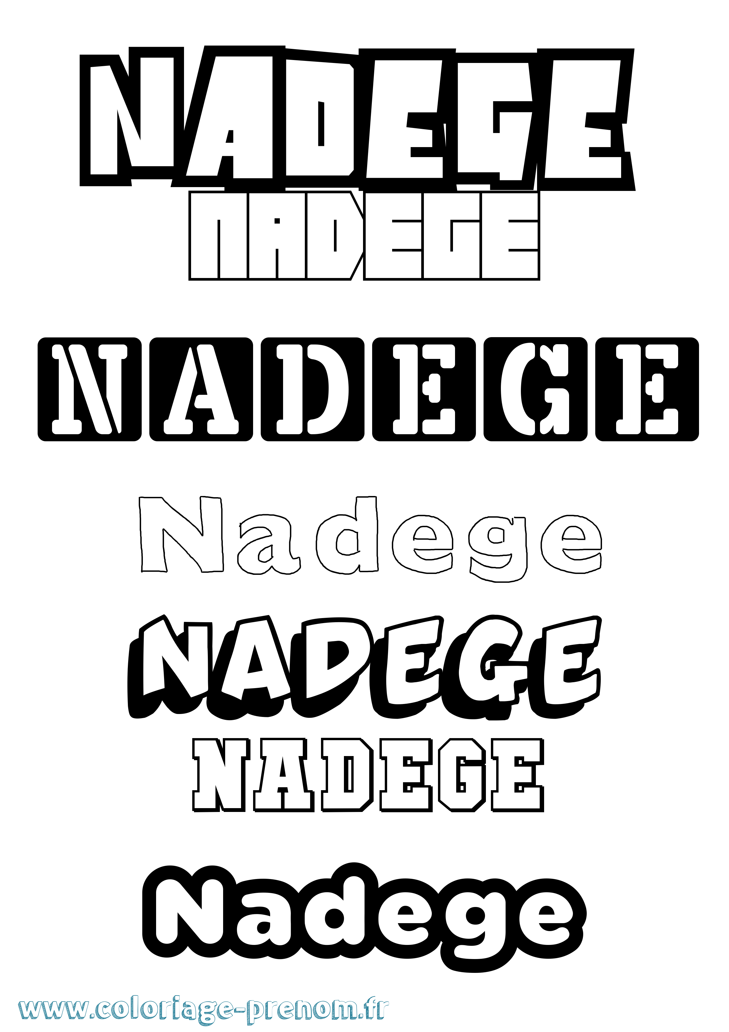Coloriage Nadege Simple Coloriage prénom Nadege Simple