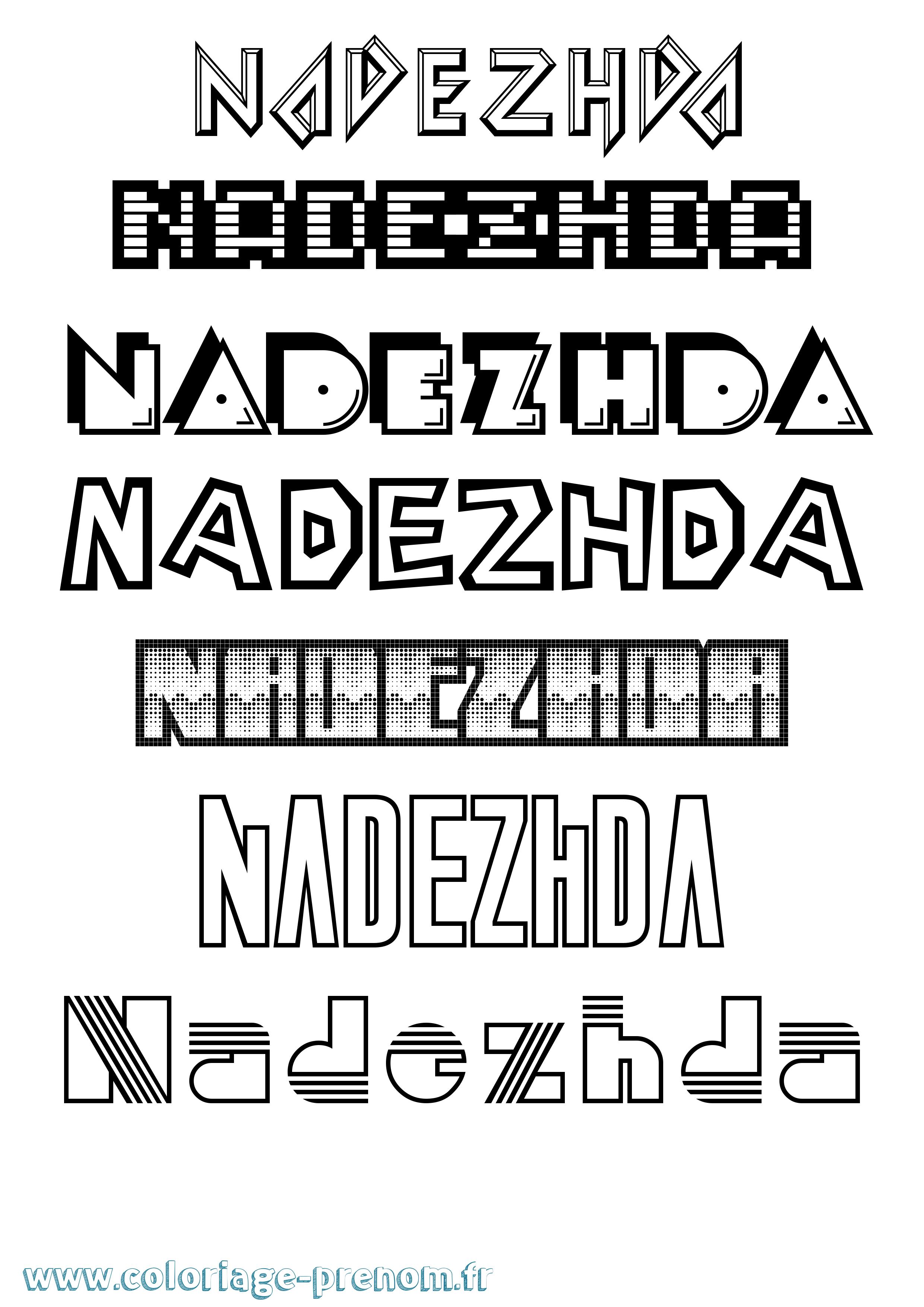 Coloriage Nadezhda Jeux Vidéos Coloriage prénom Nadezhda Jeux Vidéos