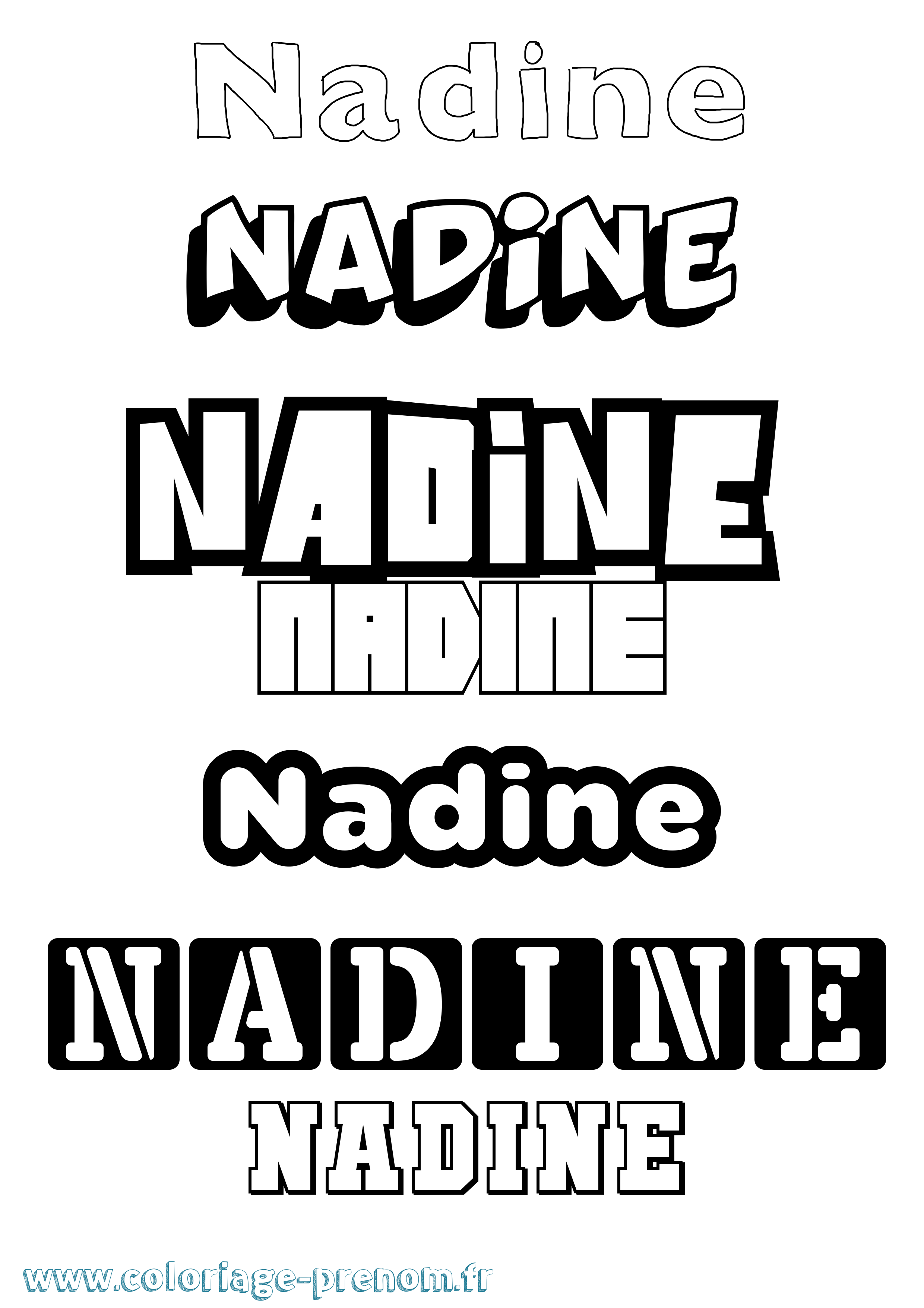 Coloriage prénom Nadine