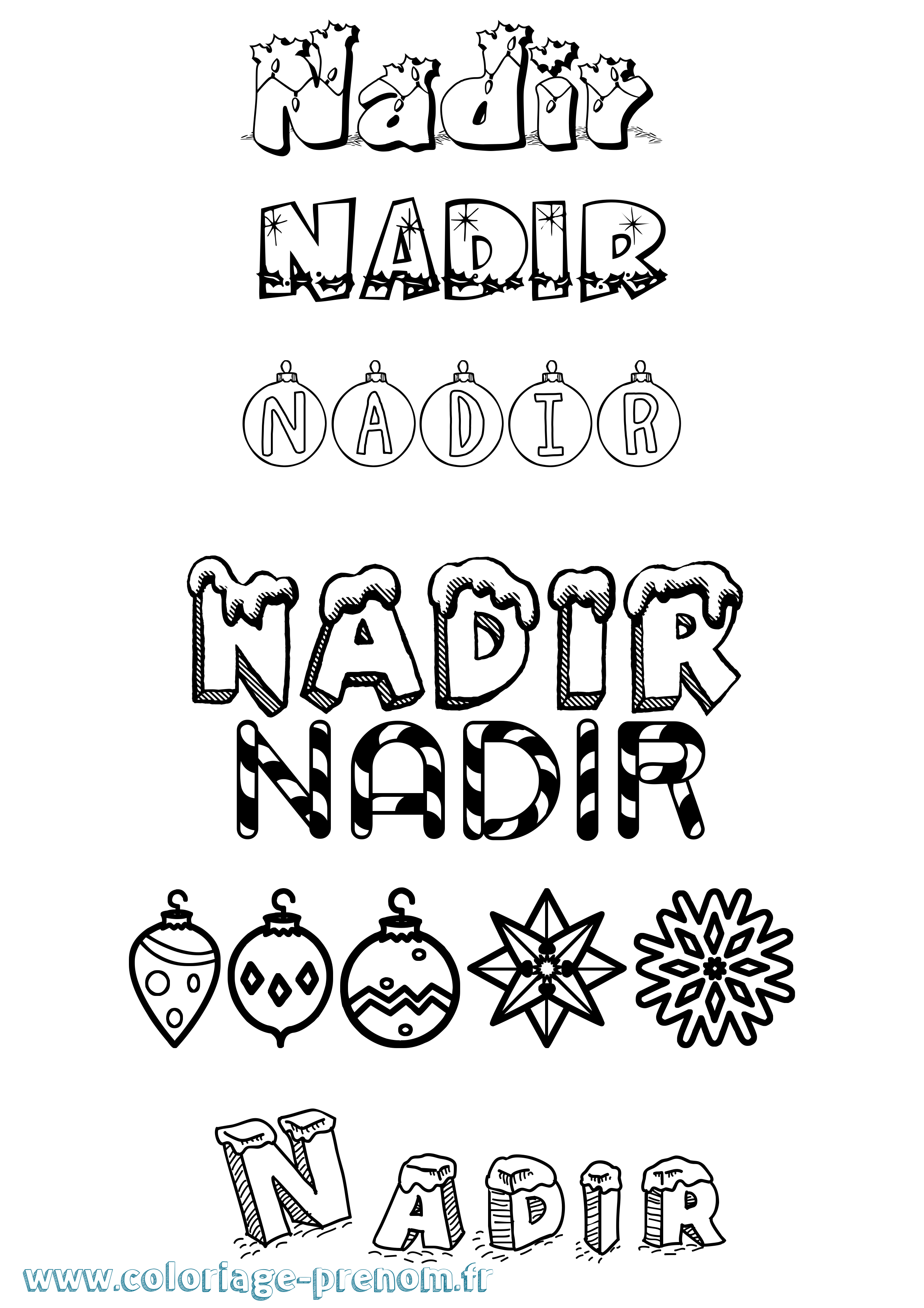 Coloriage prénom Nadir